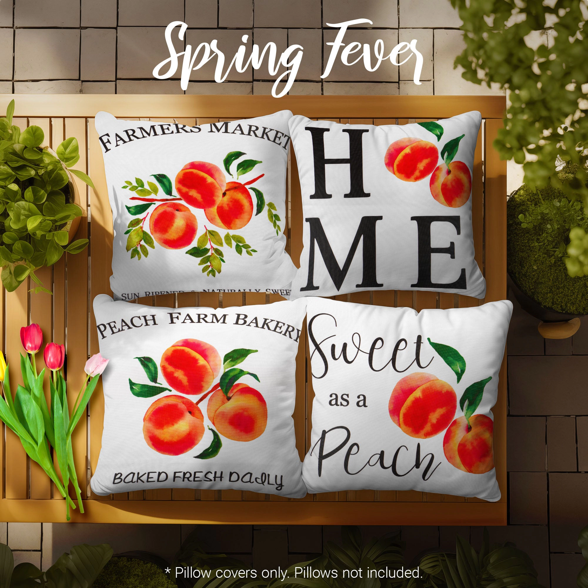 G128 Farmhouse Peach Decorative Throw Pillow Covers
