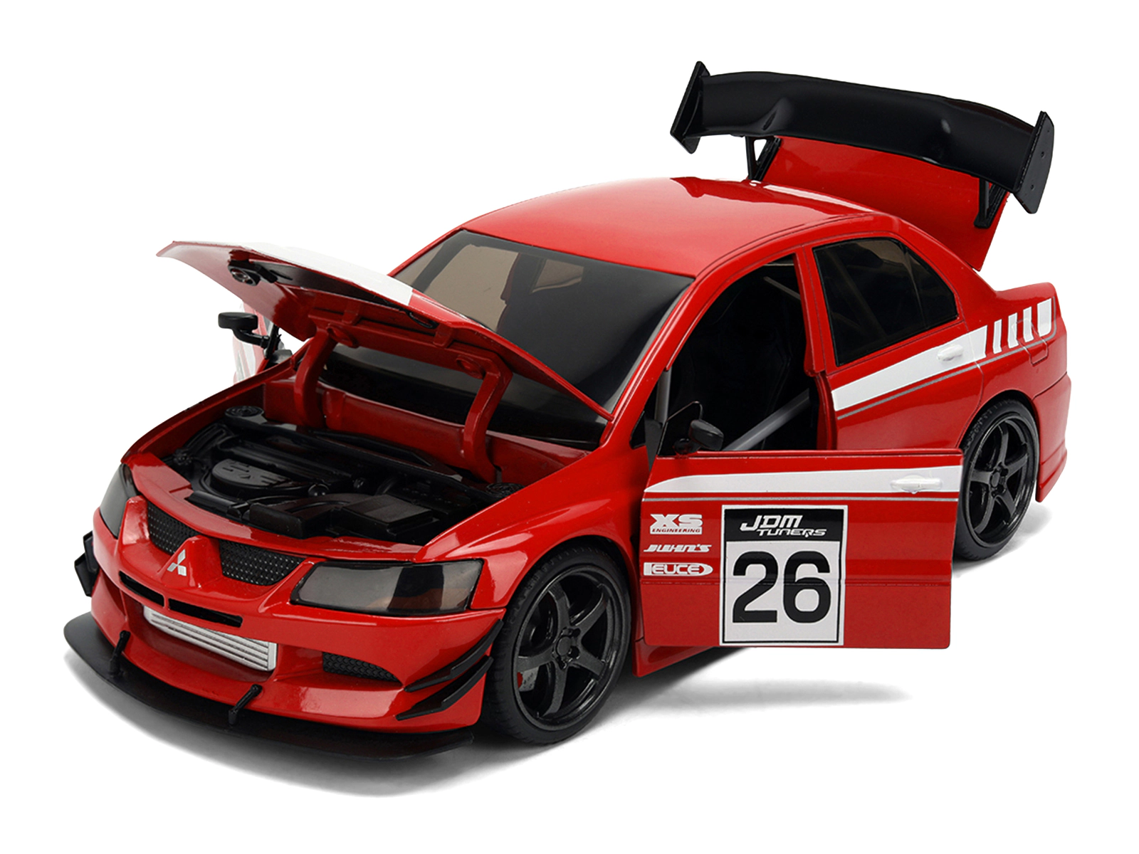 Jada Collectible 2006 Mitsubishi Lancer Evolution Ix Rhd (Right Hand Drive) #26 Red With White Graphics "Jdm Tuners"