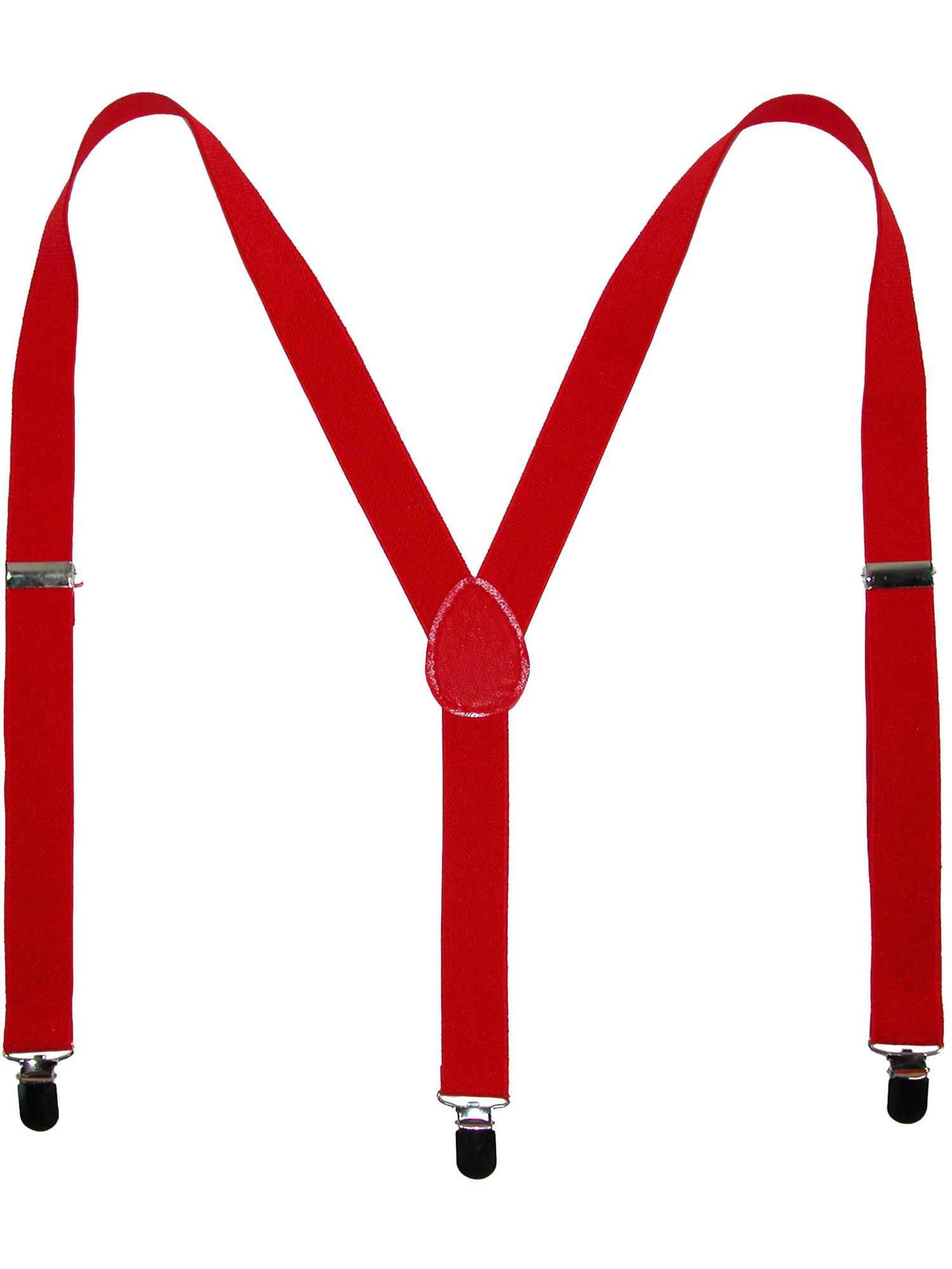 CTM Elastic Solid Red Clip-End Suspender