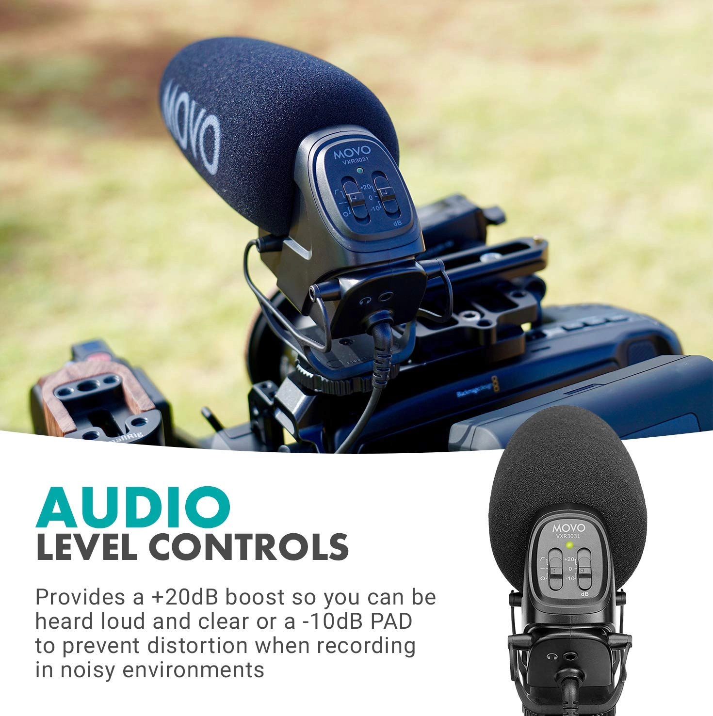 Movo VXR3031 Shotgun Microphone - Supercardioid On-Camera Shotgun Mic