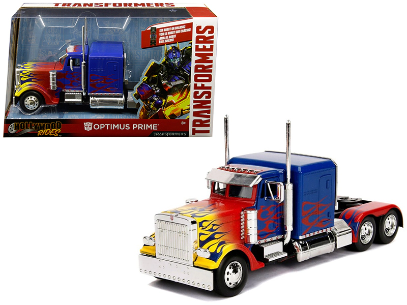 Jada Optimus Prime Truck with Robot on Chassis from "Transformers" Movie "Hollywood Rides" Series  Diecast Model by Jada