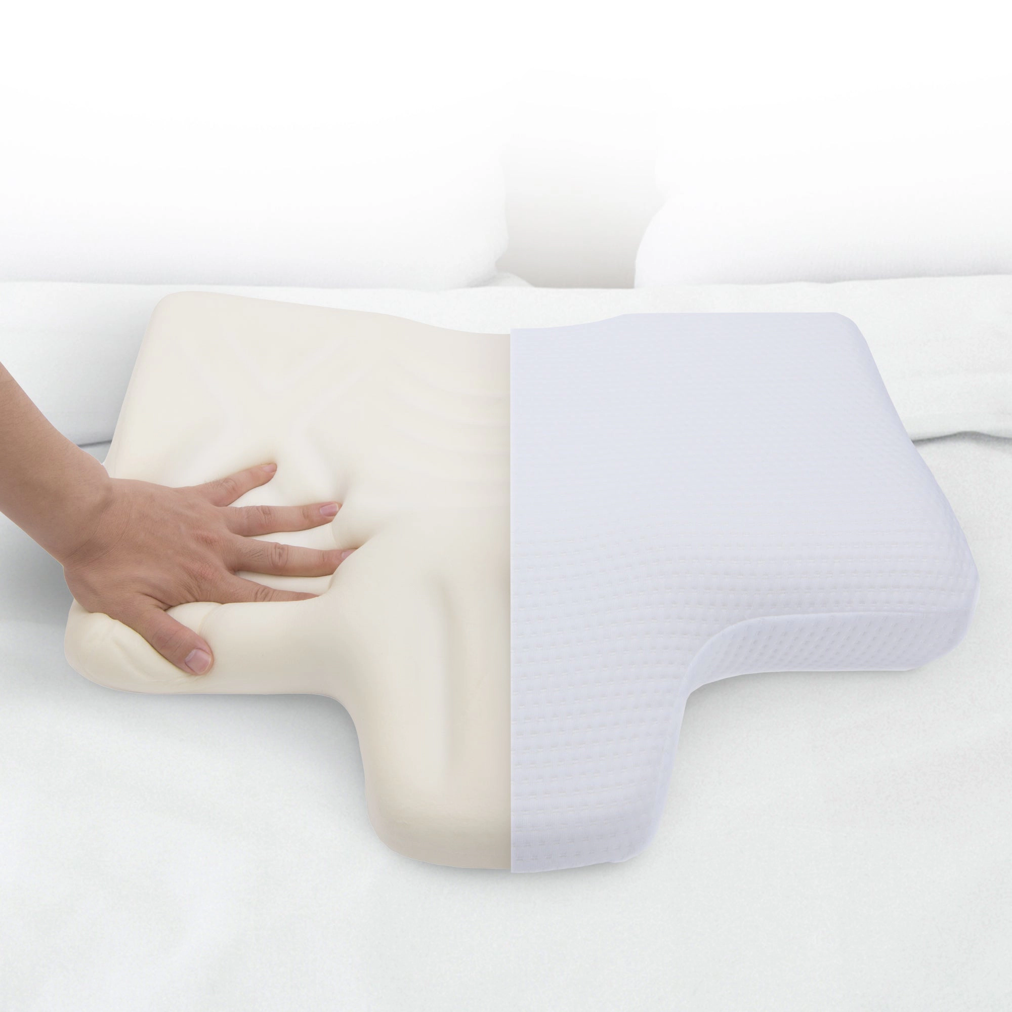 Cheer Collection Memory Foam Anti Snore Therapeutic Neck Pillow - 22"x14"