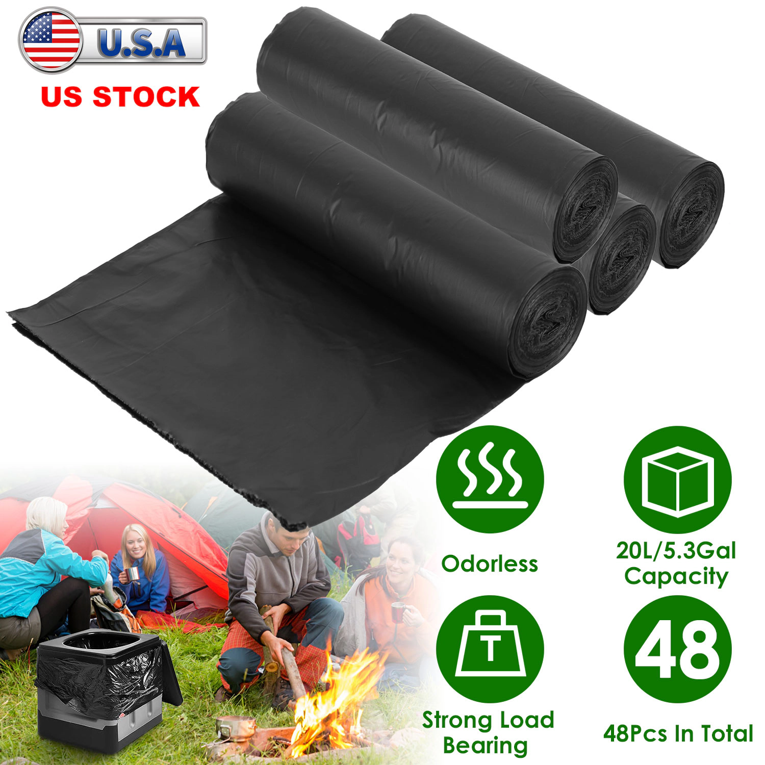 GBruno Biodegradable 5.3 Gallon Trash Bags