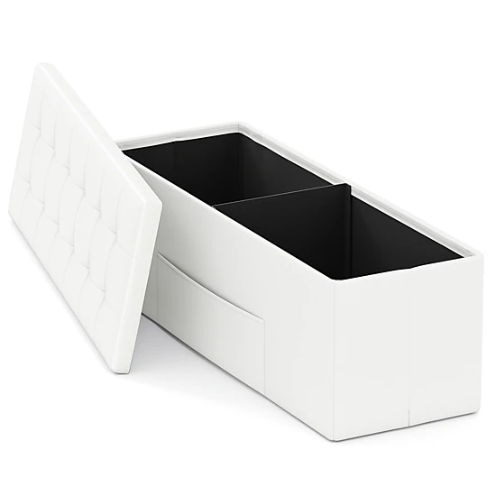 LJG 43 Inches Folding Storage Ottoman Bench Foot Rest Stool End of Bed ...