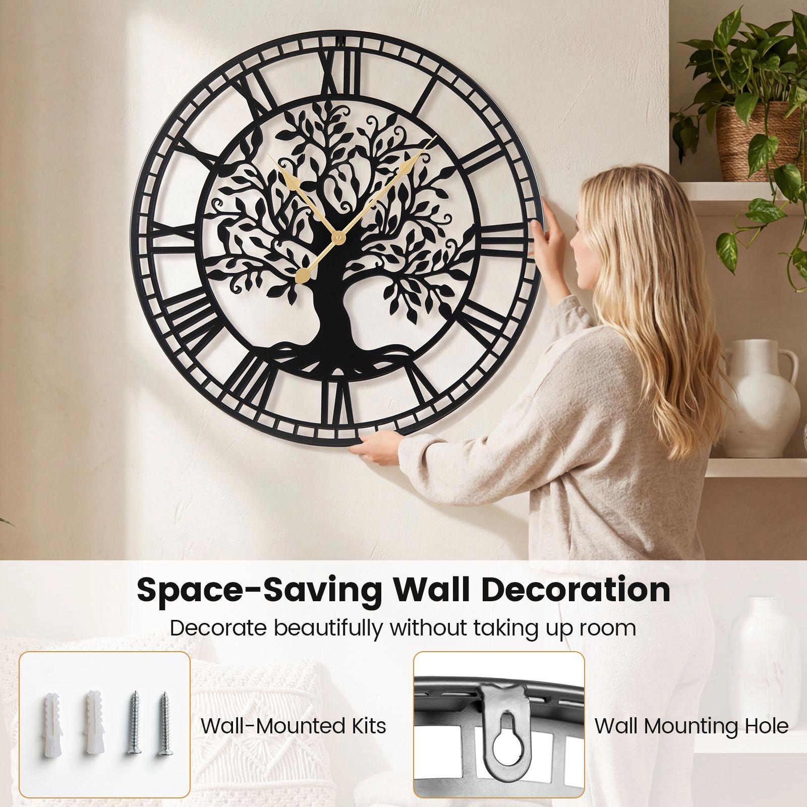 Slickblue Large Battery-Operated Wall Clock with Easy-to-Read Display
