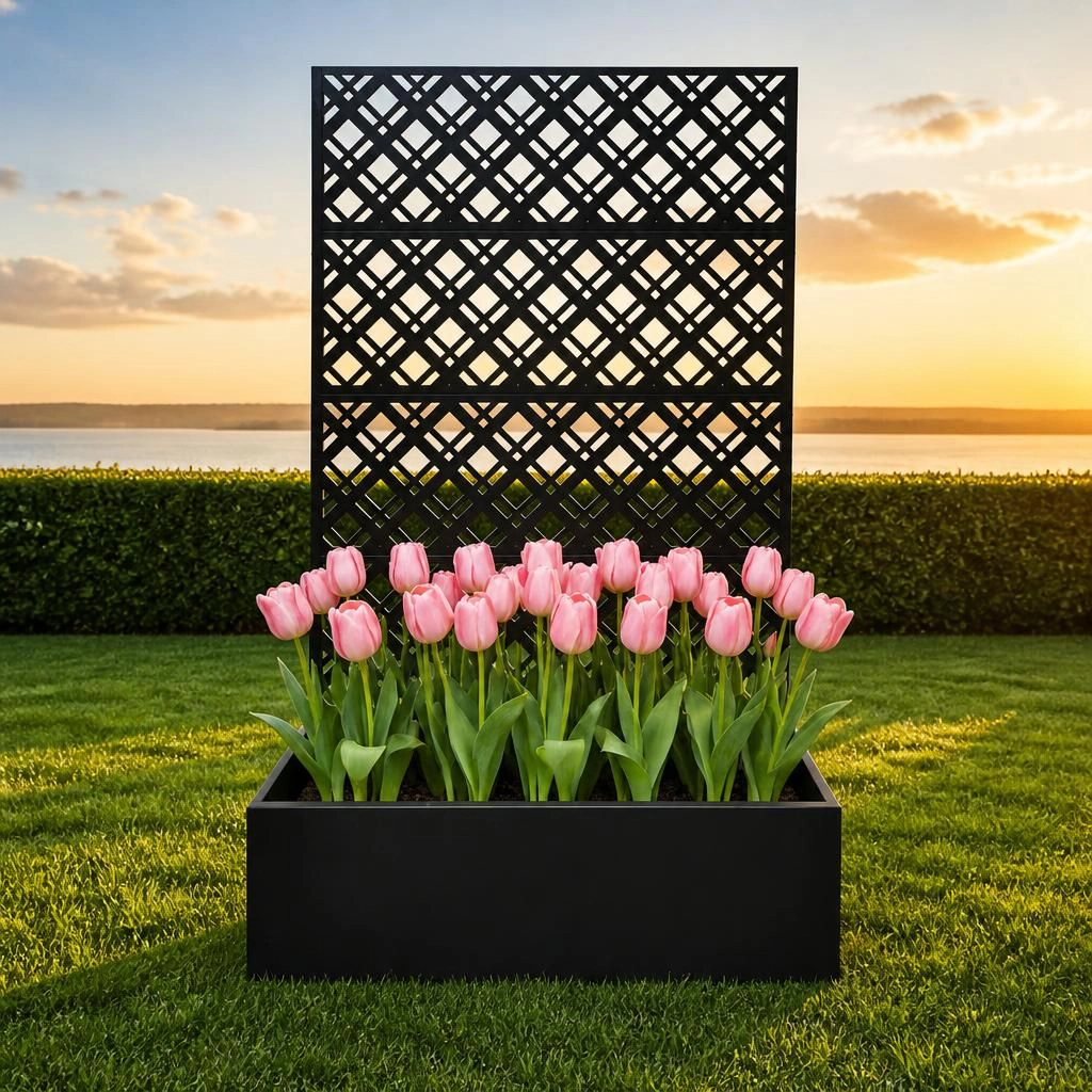 WOW PIONEER Tall Freestanding Vertical Iron Planter Rack Multi-Tier for Flowers Herbs Outdoor Plants