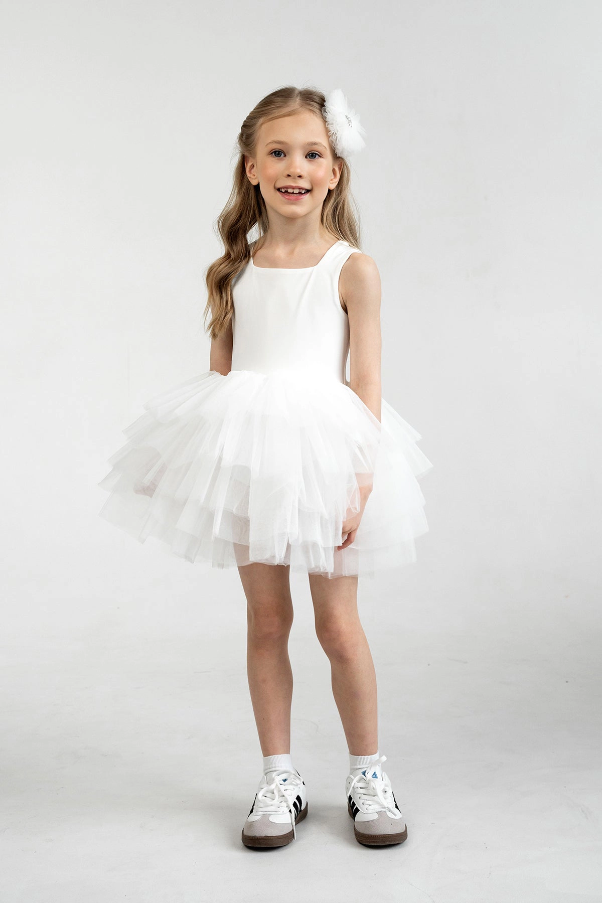 Mini Celebrities Girls White Lily Tutu Dress