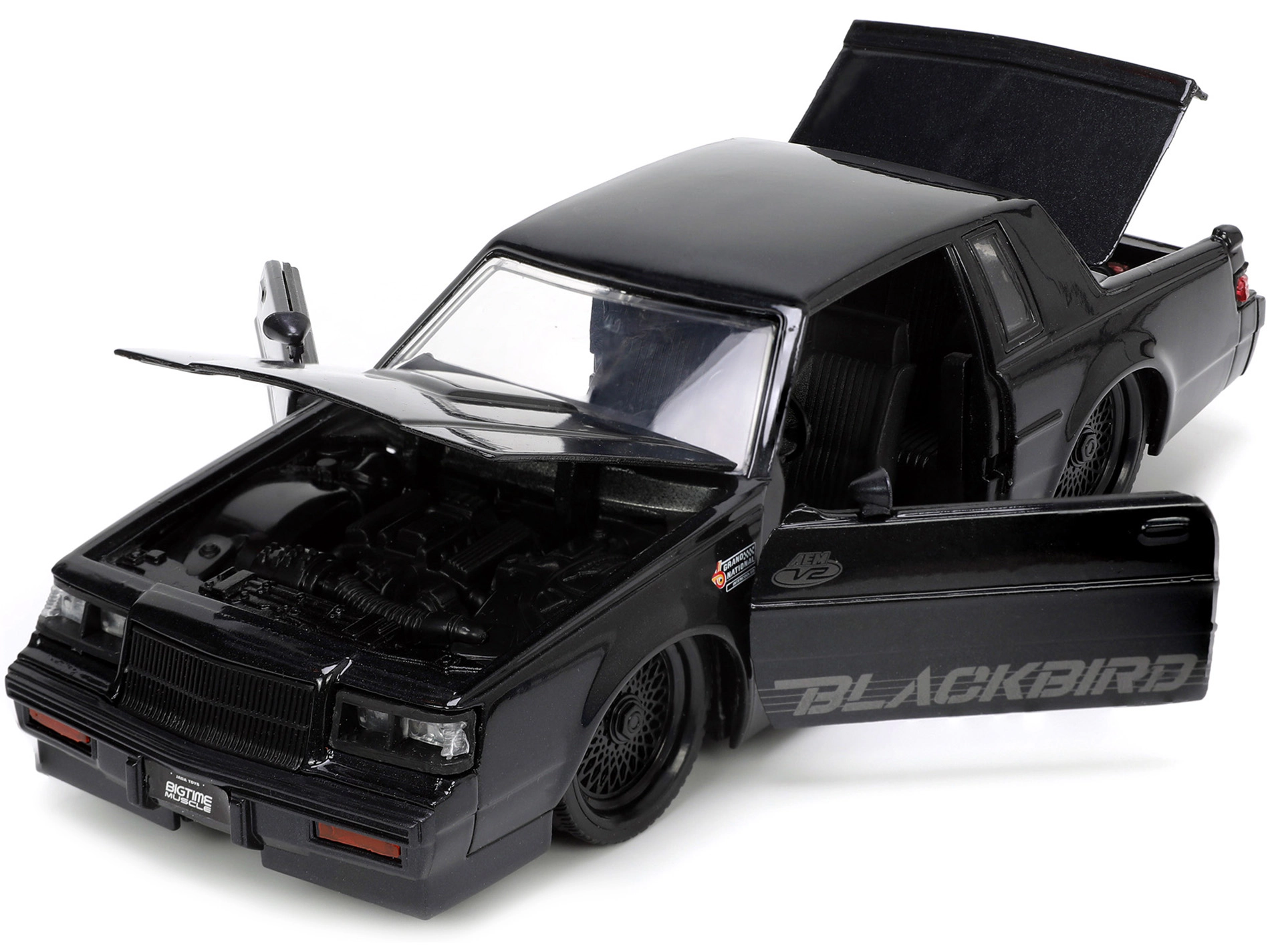 Jada 1987 Buick Grand National Black Metallic "Blackbird" "Bigtime Muscle" Series 1/24 Diecast Model Car by Jada