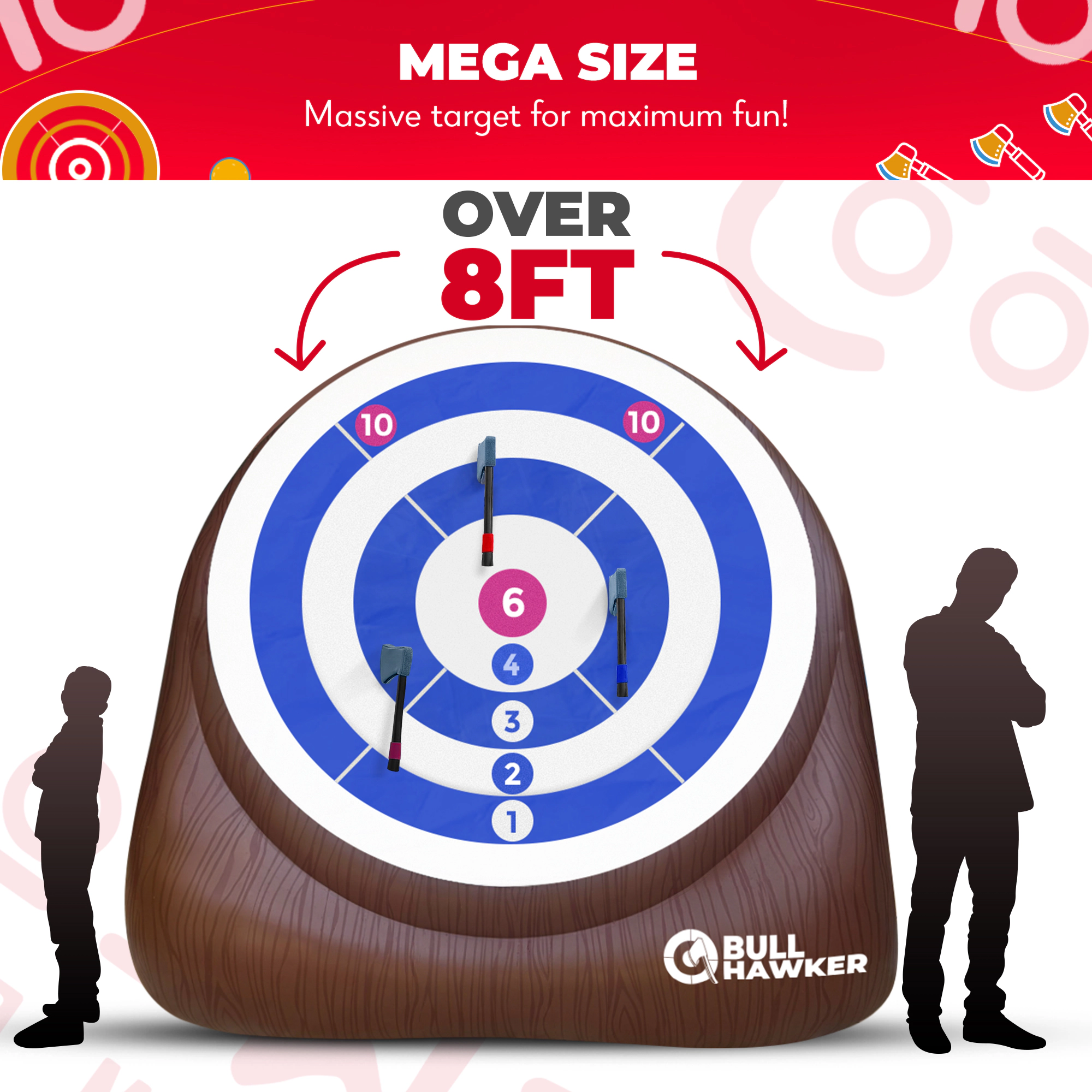 Swooc Games | Bull Hawker™ | Giant Axe Darts Game with 15+ Games
