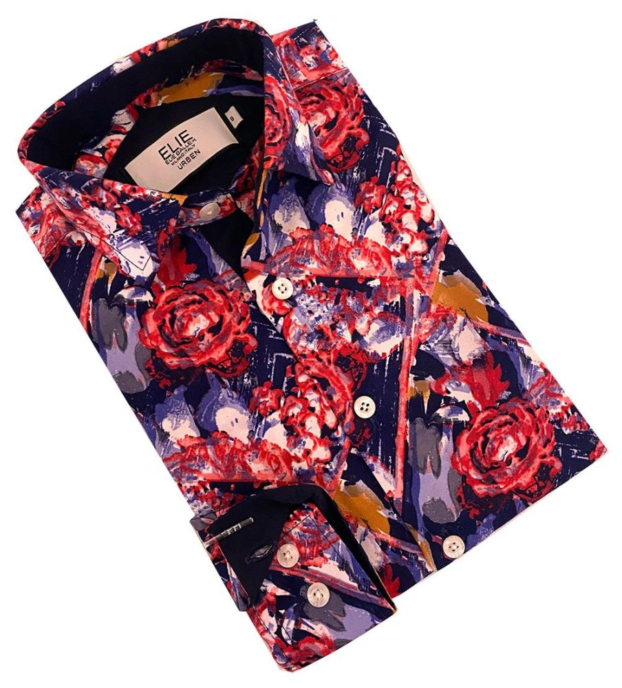 Elie Balleh Boys Slim Fit Paint Splash Shirt