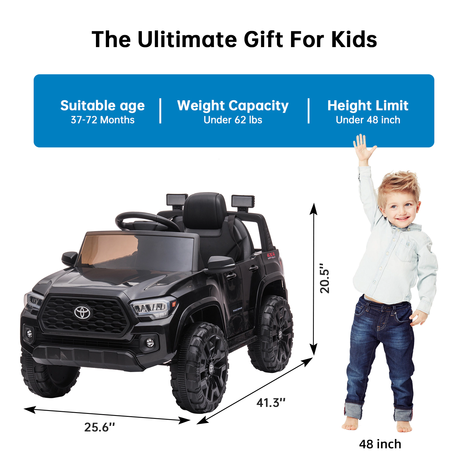 Howbow 12V Kids Electric Ride-On Car – Remote Control, Safety Belt, 2-Speed Battery Powered Toy, Pink