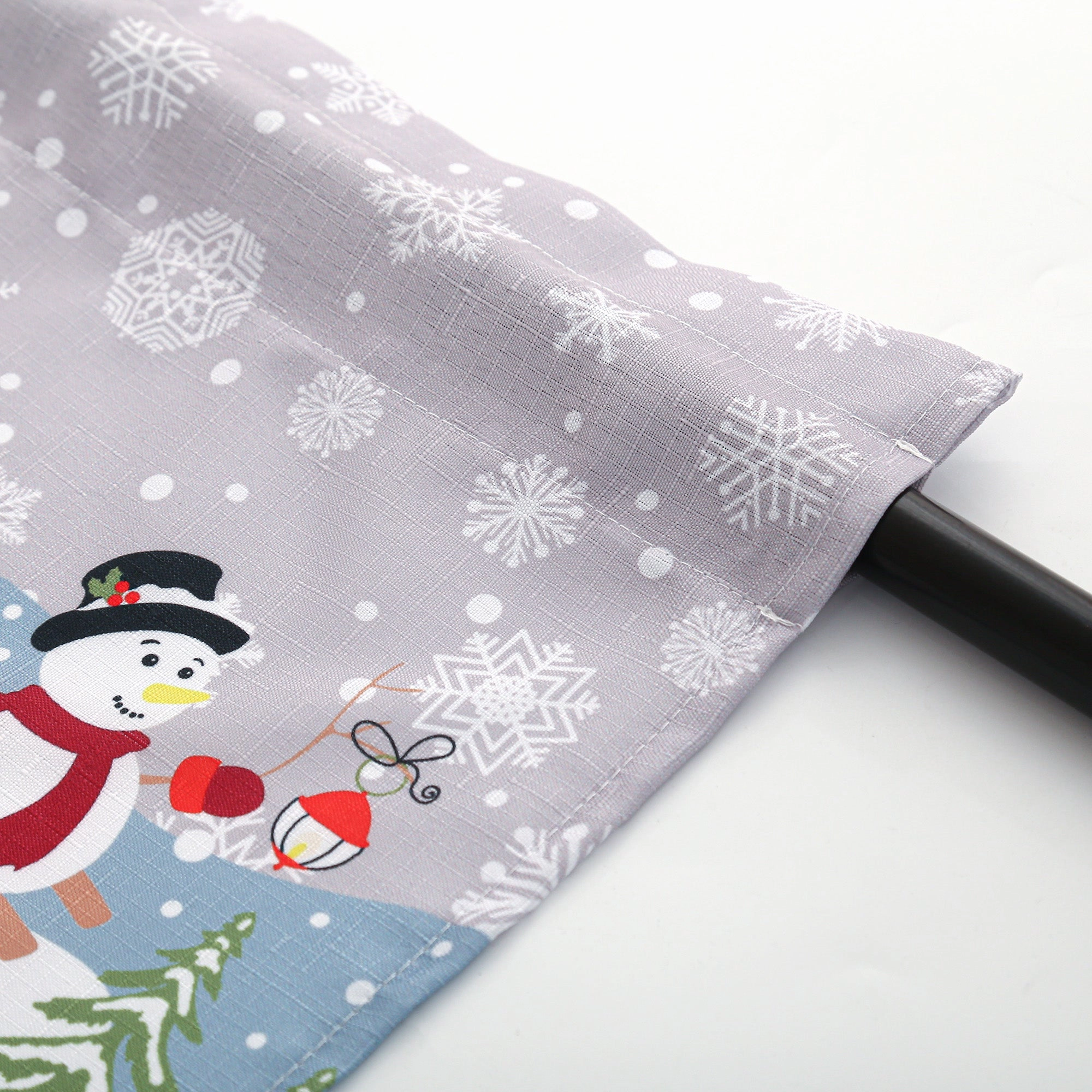 MarCielo 3 Piece Christmas Kitchen Curtains – Snowman Holiday Valance & Tiers