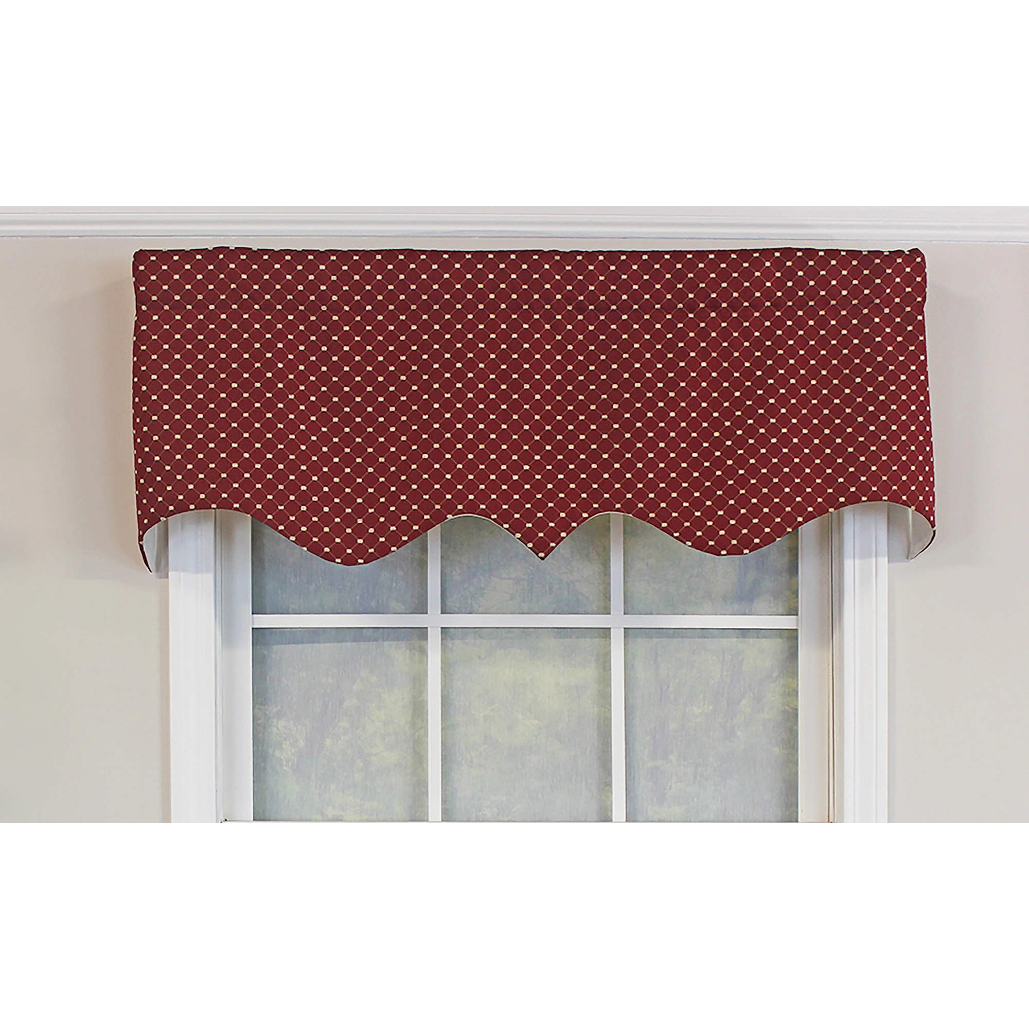 RLF Home Passat Regal Valance Red. 3" Rod Pocket 50"W x 17"L