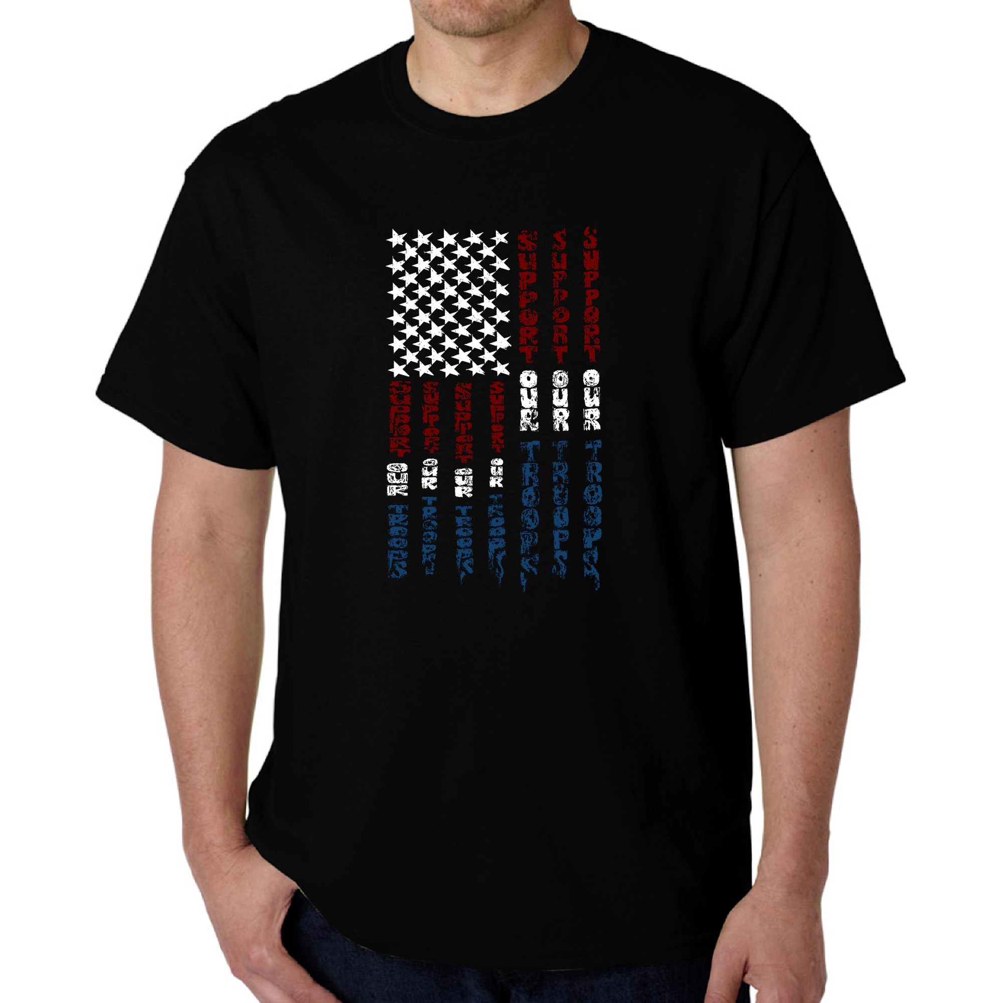 LA Pop Art Men's Word T-Shirt - Support Our Troops