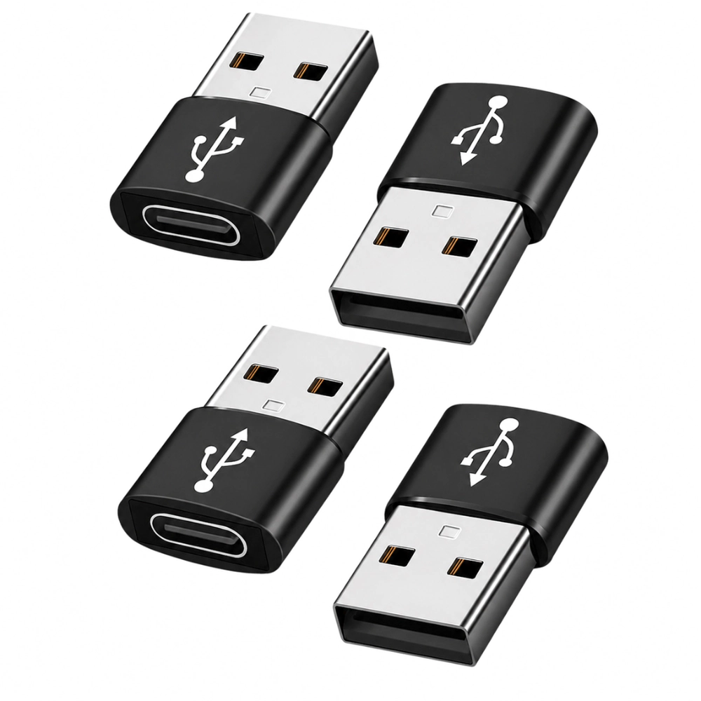 Qixxronics Female USB-C to Male USB Adapter (4 PACK) Converter