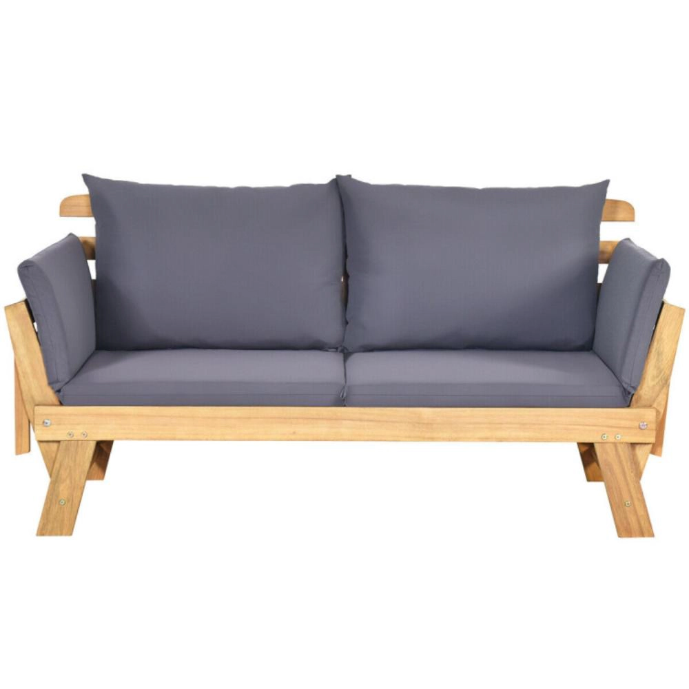 Hivvago Adjustable  Patio Convertible Sofa with Thick Cushion