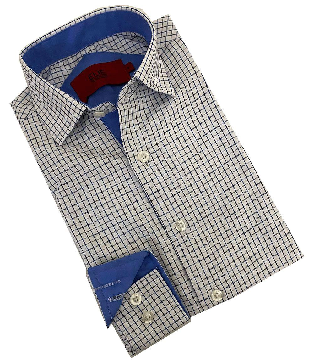 Elie Balleh Slim Fit Mens Plaid Short Sleeve Button-Down Shirt