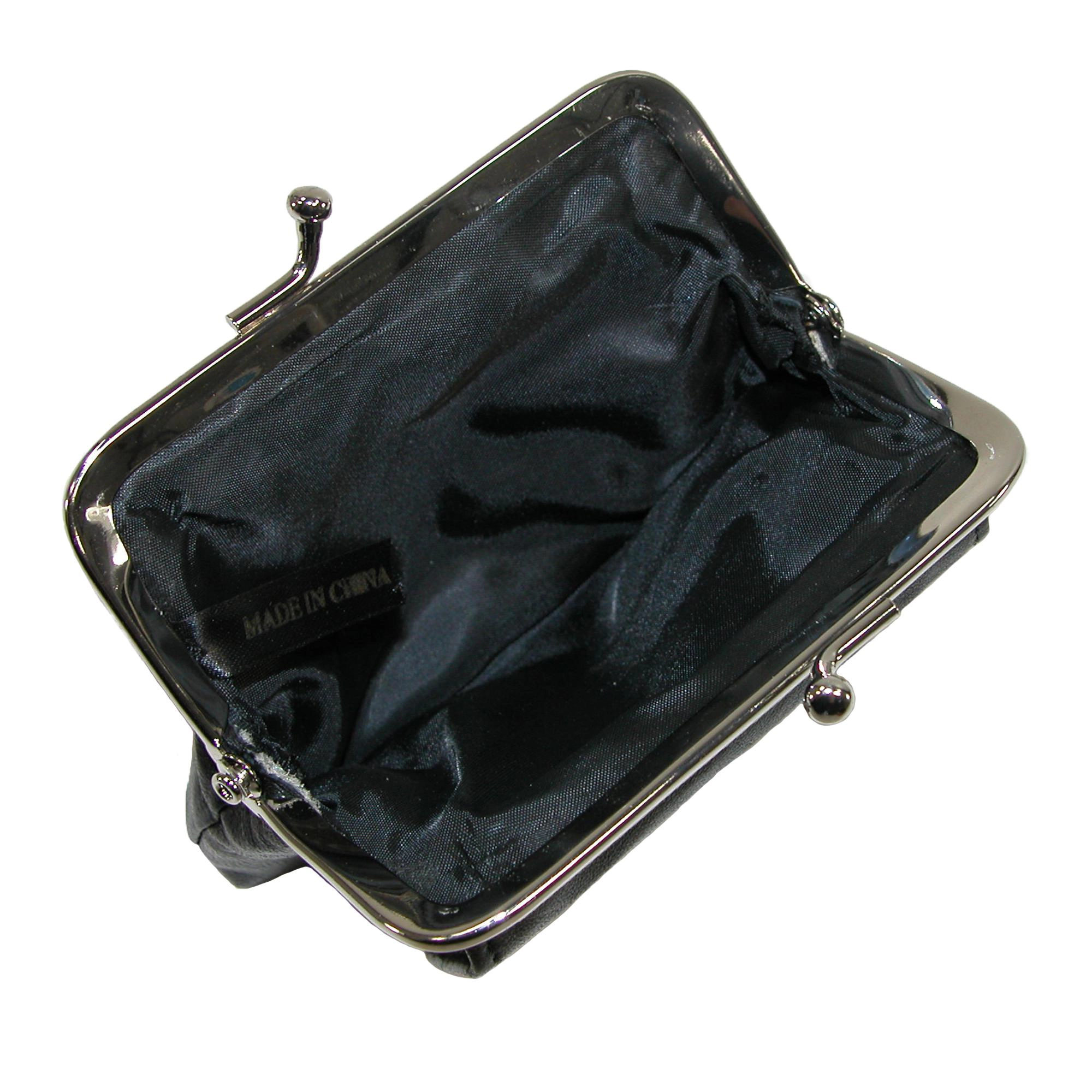 CTM Leather Double Compartment Coin Purse Wallet