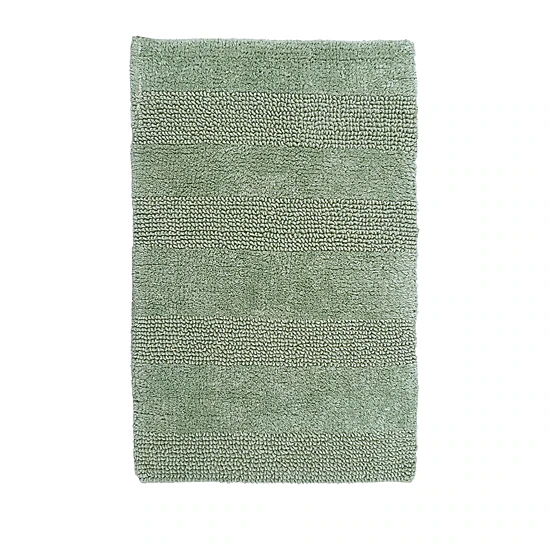 Knightsbridge Stylish And Comfortable All Season Traditional Wide Cut Design Cotton Bath Rug 17" X 24" Sage
