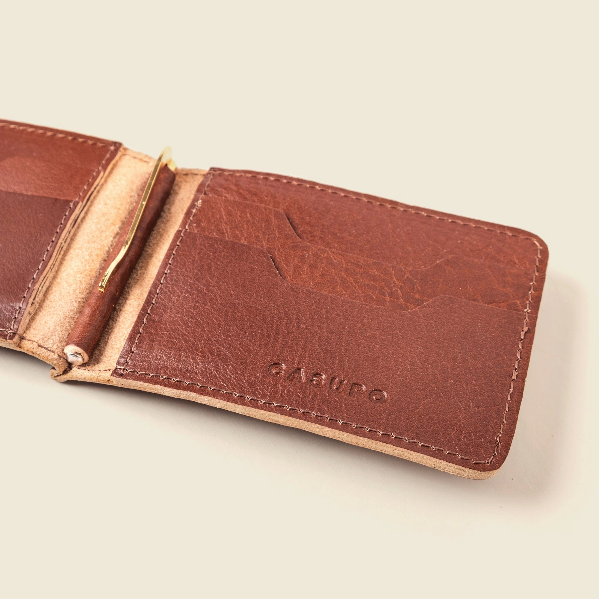 Casupo Leather Bifold Money Clip Wallet