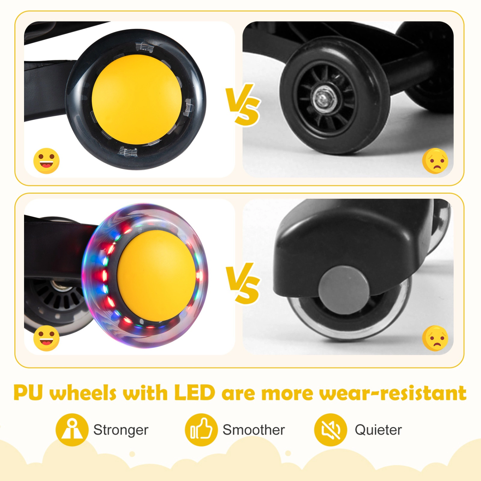 SUGIFT PU Flashing Wheels and Wide Seat Kids Wiggle Car Ride On Toy