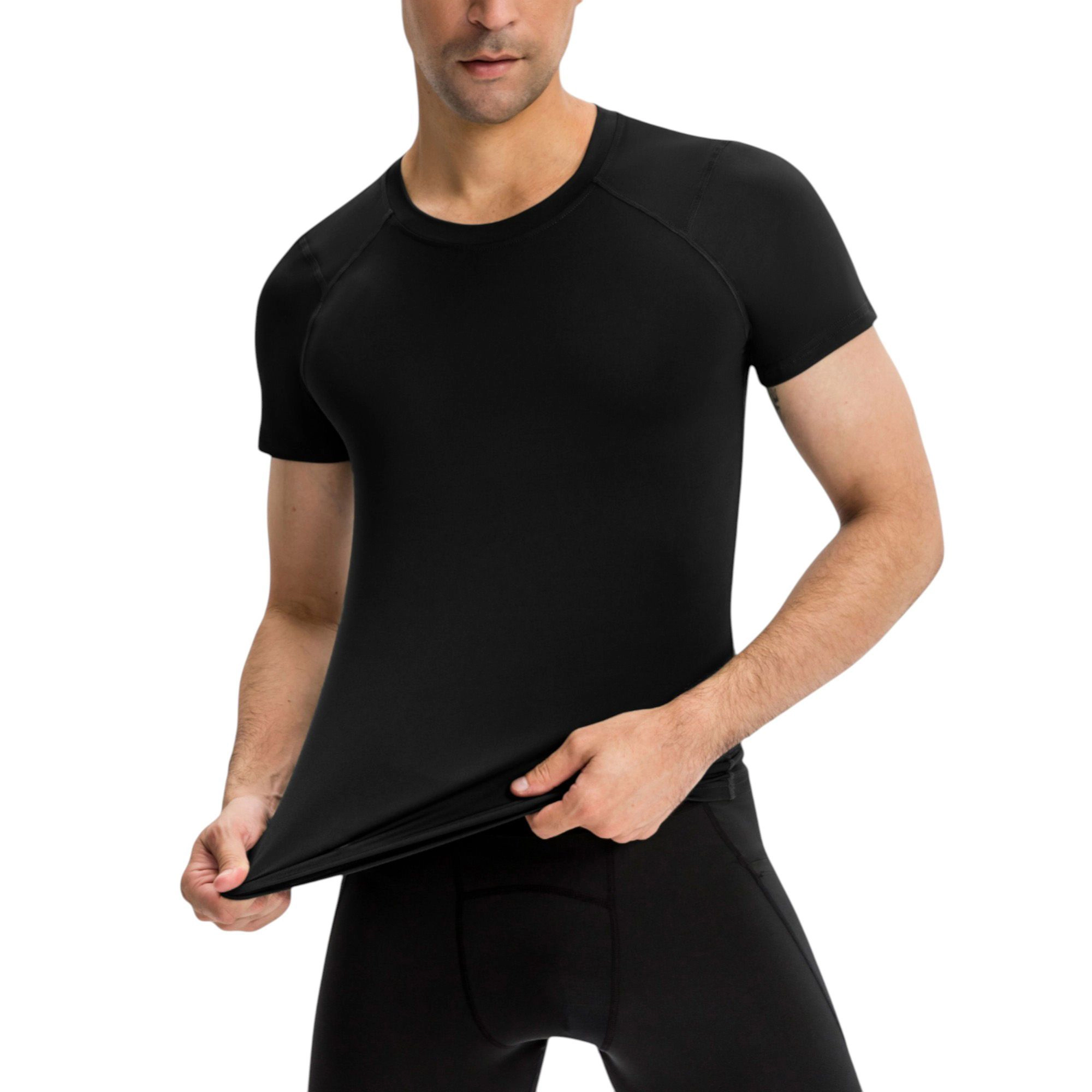 Anna-Kaci Men's Short Sleeve Compression Top with Moisture-Wicking Stretch Fabric for Performance and Training