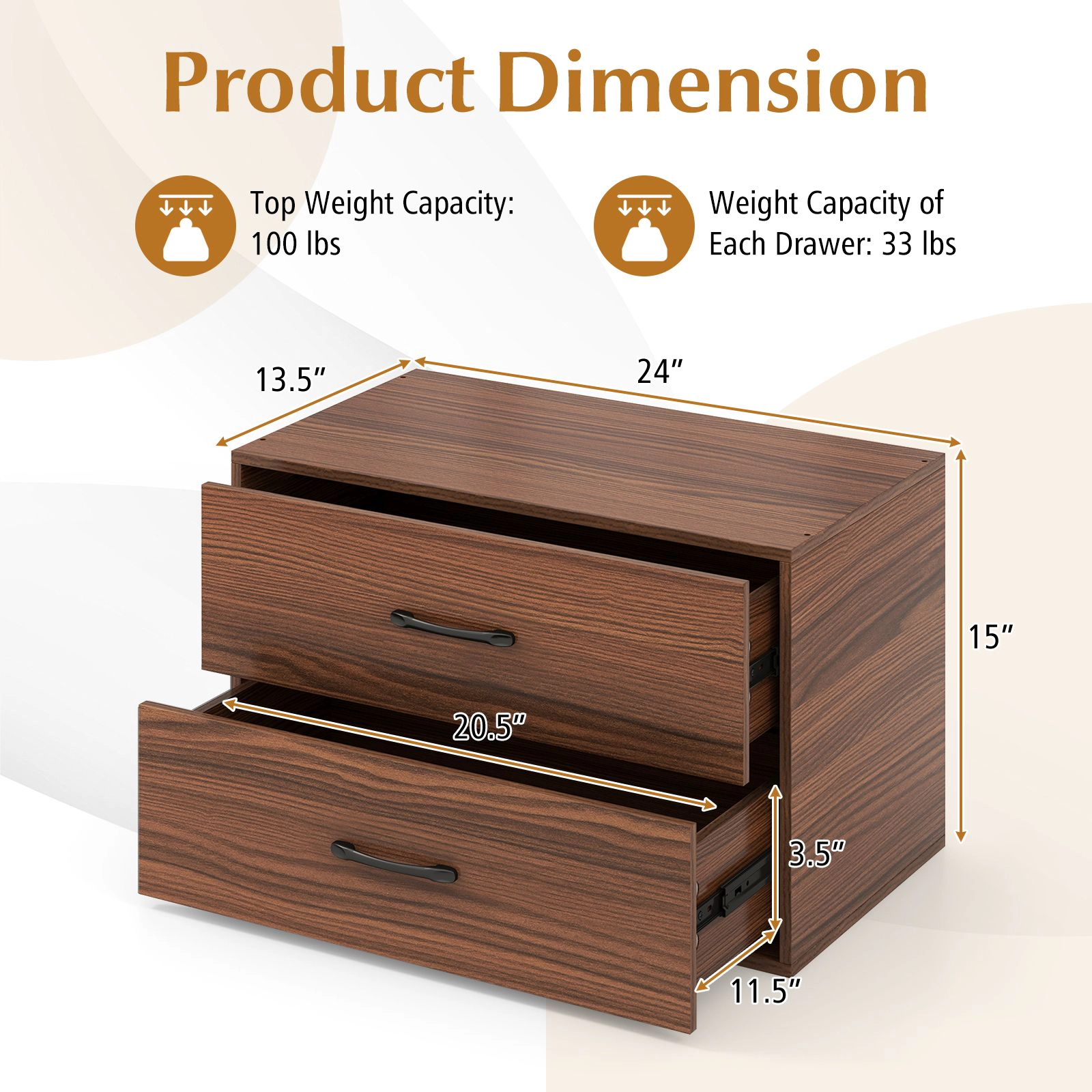 SlickBlue 2 Drawer Storage Organizer Cabinet with Stackable Design
