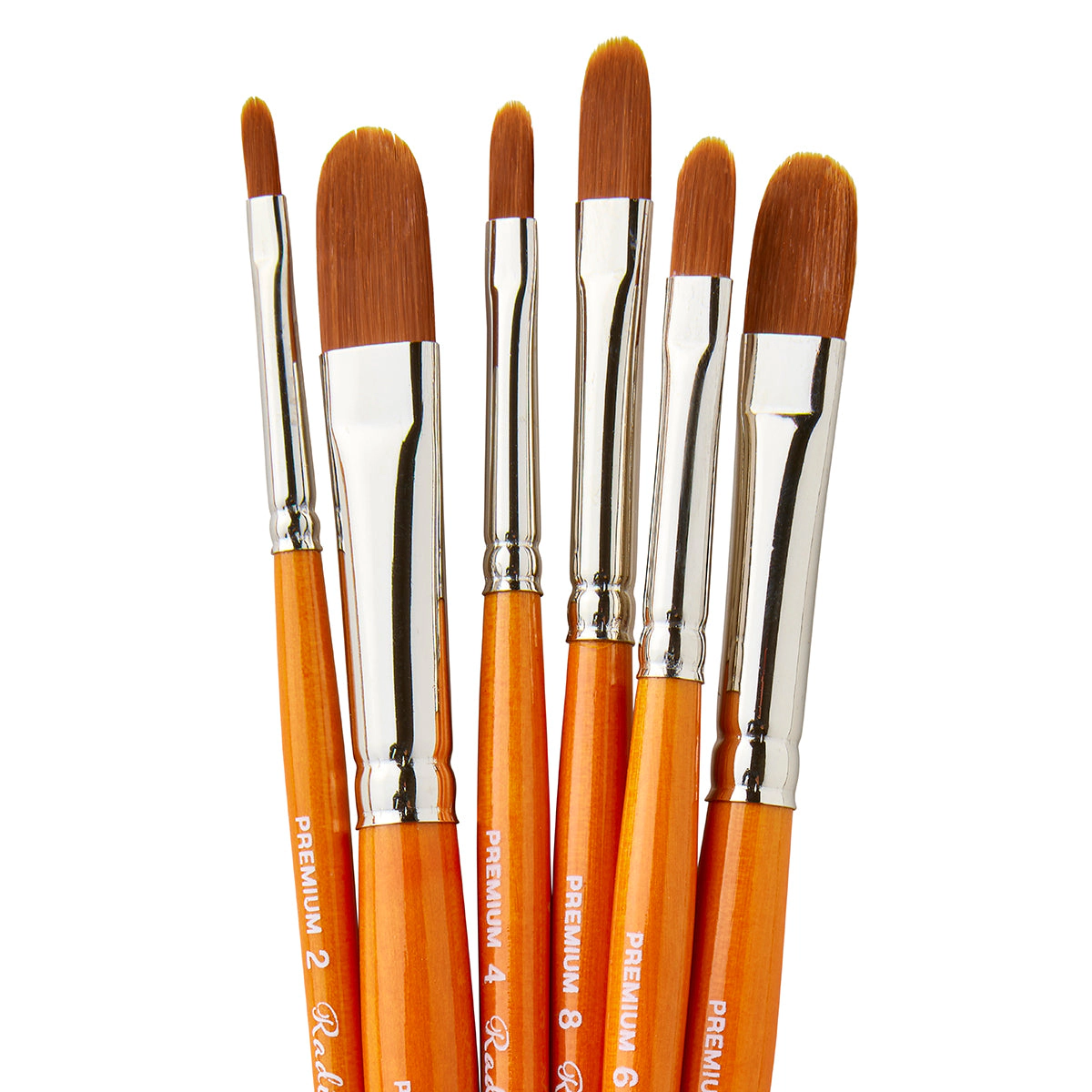 KINGART Radiant 6500 Filbert Golden Synthetic Brush Set - 6 pc