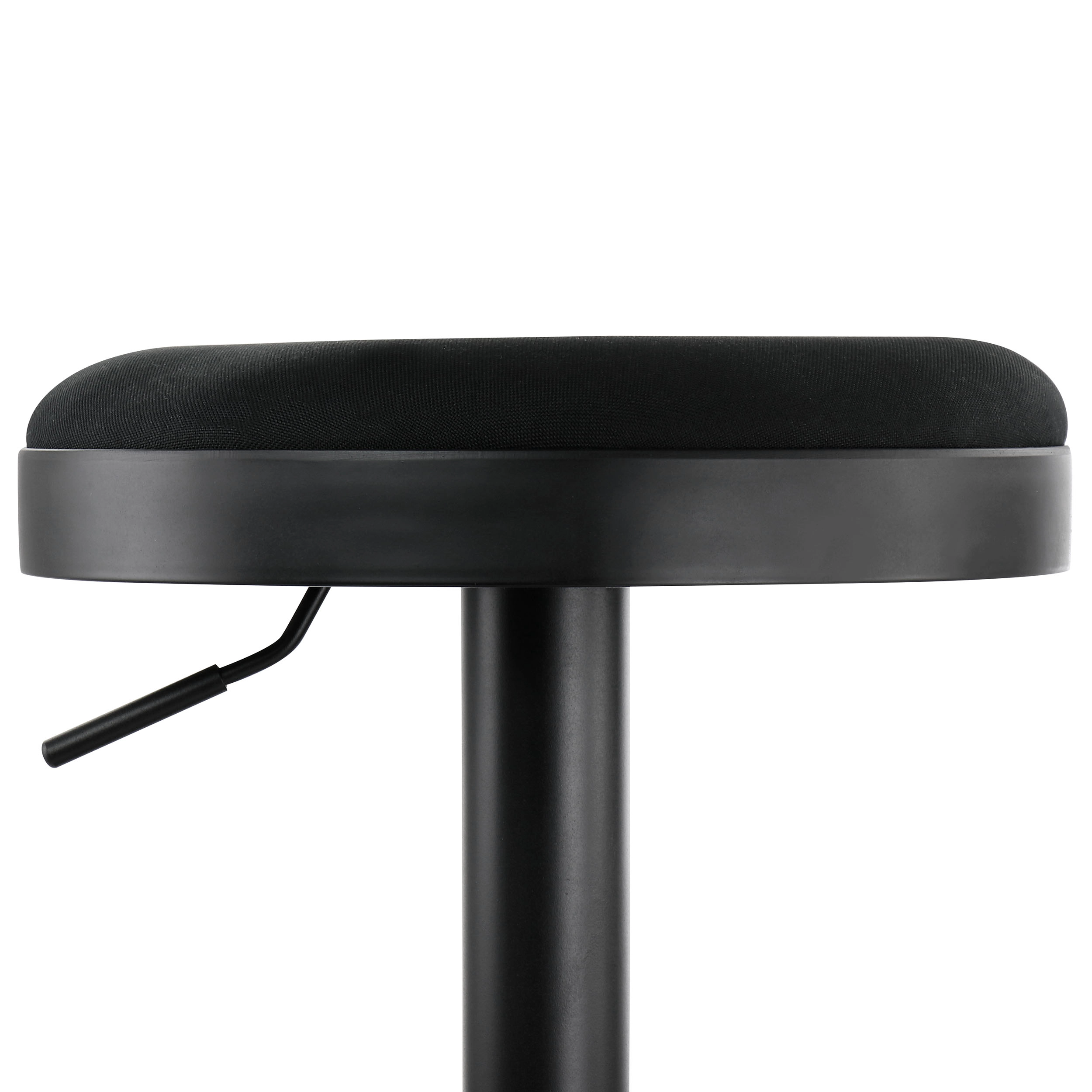 Elama 2 Piece Backless Adjustable Fabric Bar Stool in Black with Black Base