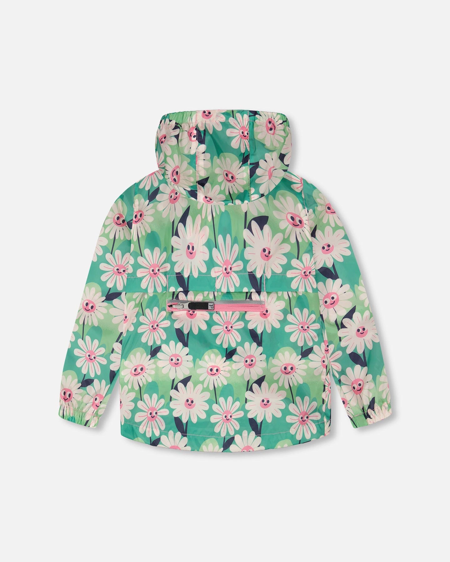 Deux par Girls Packable Windbreaker Polyester Smiling Flower Print