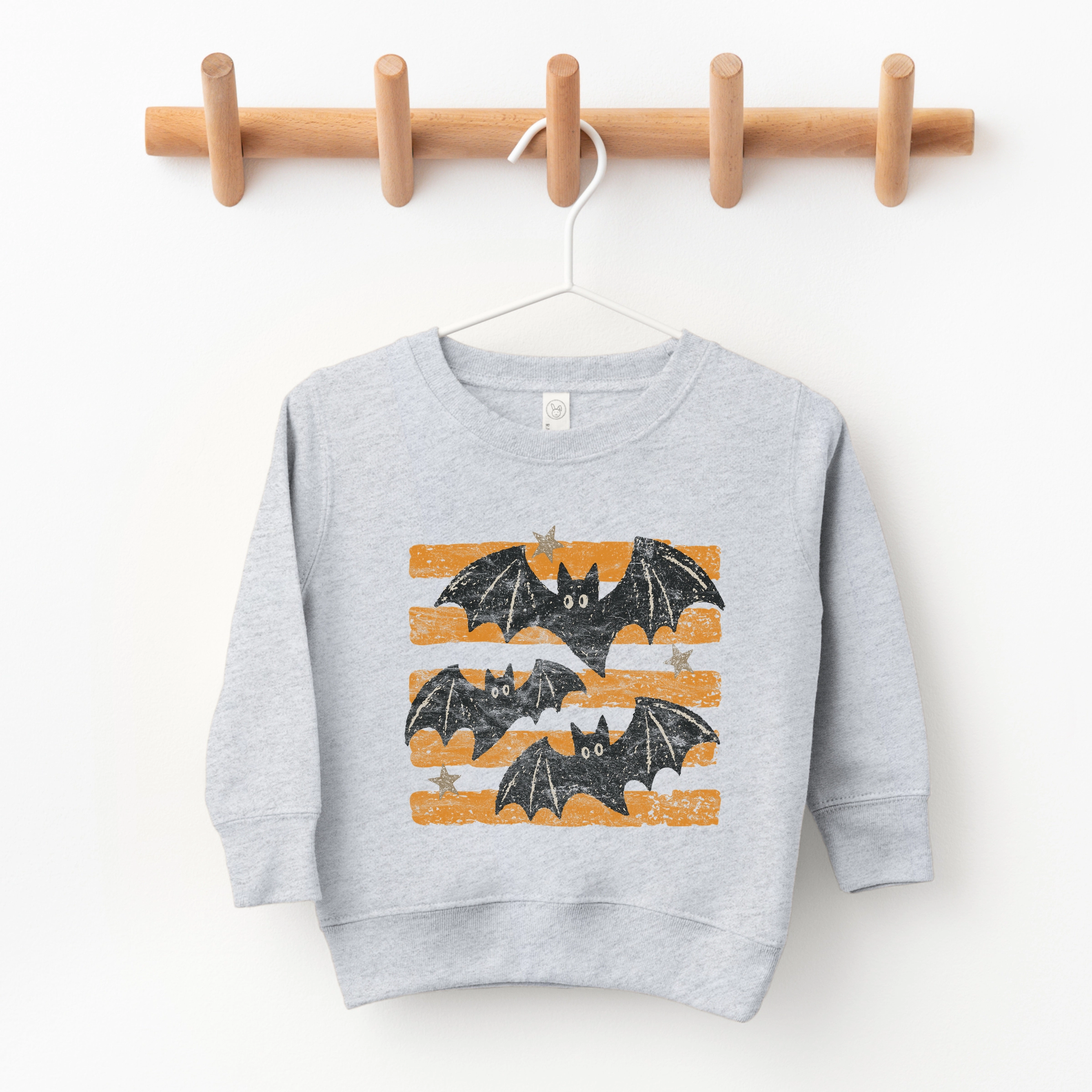 The Juniper Shop - Toddler Graphic Sweatshirt Bats Orange Stripes