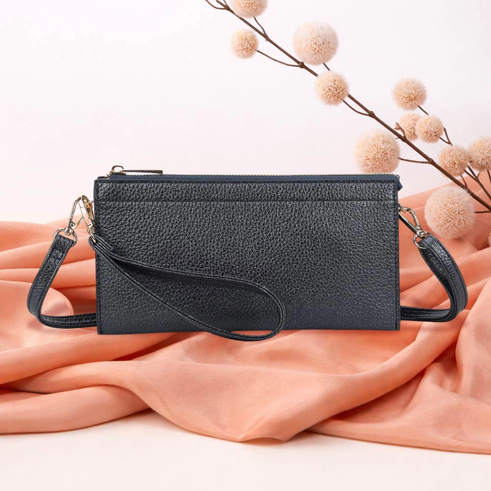 Fashnzfab Faux Leather Slim Wallet Crossbody Bag