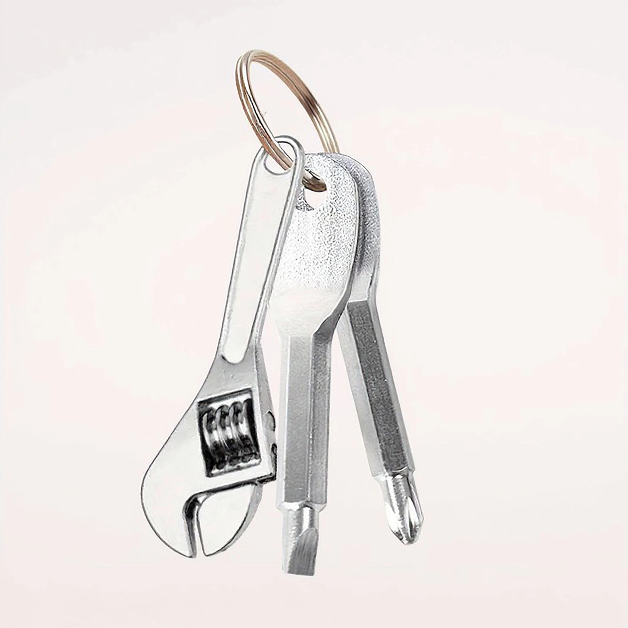Alilang Women's Mini Keychain Tool Set with Adjustable Wrench Screwdriver and Compact Multi Tool Design 3x2in