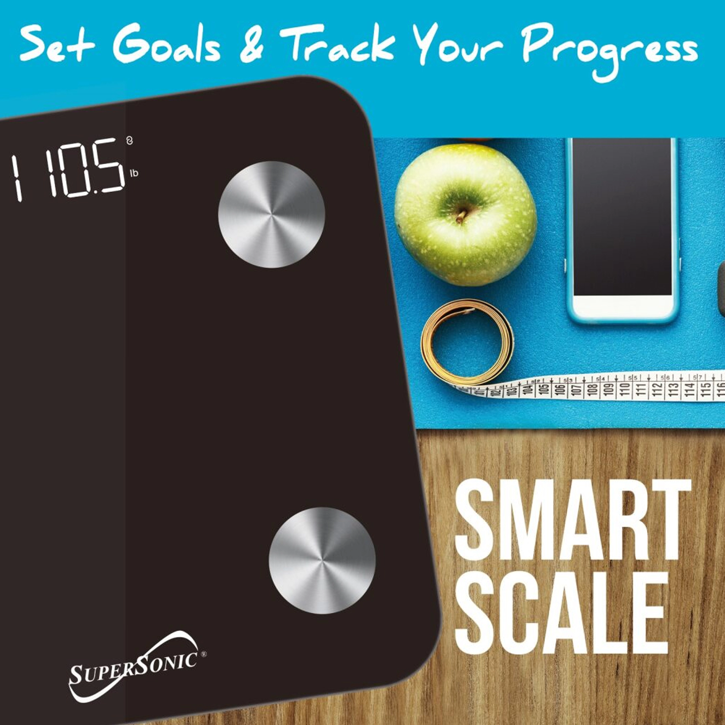 Super Sonic Smart Scale Body Composition Analyzer With Smartphone App