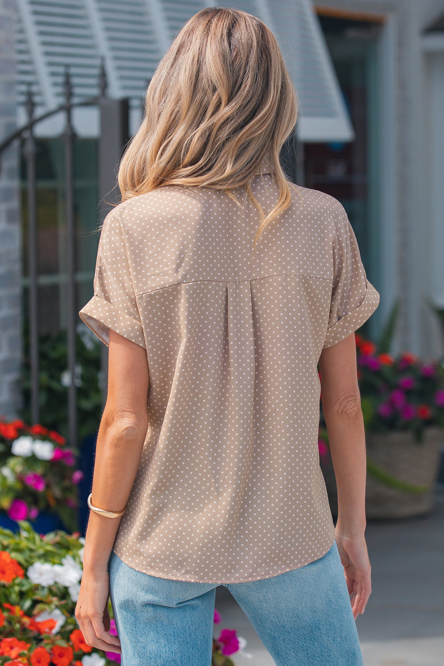 Threaded Pear Catherine Cuffed Short Sleeve Shirt