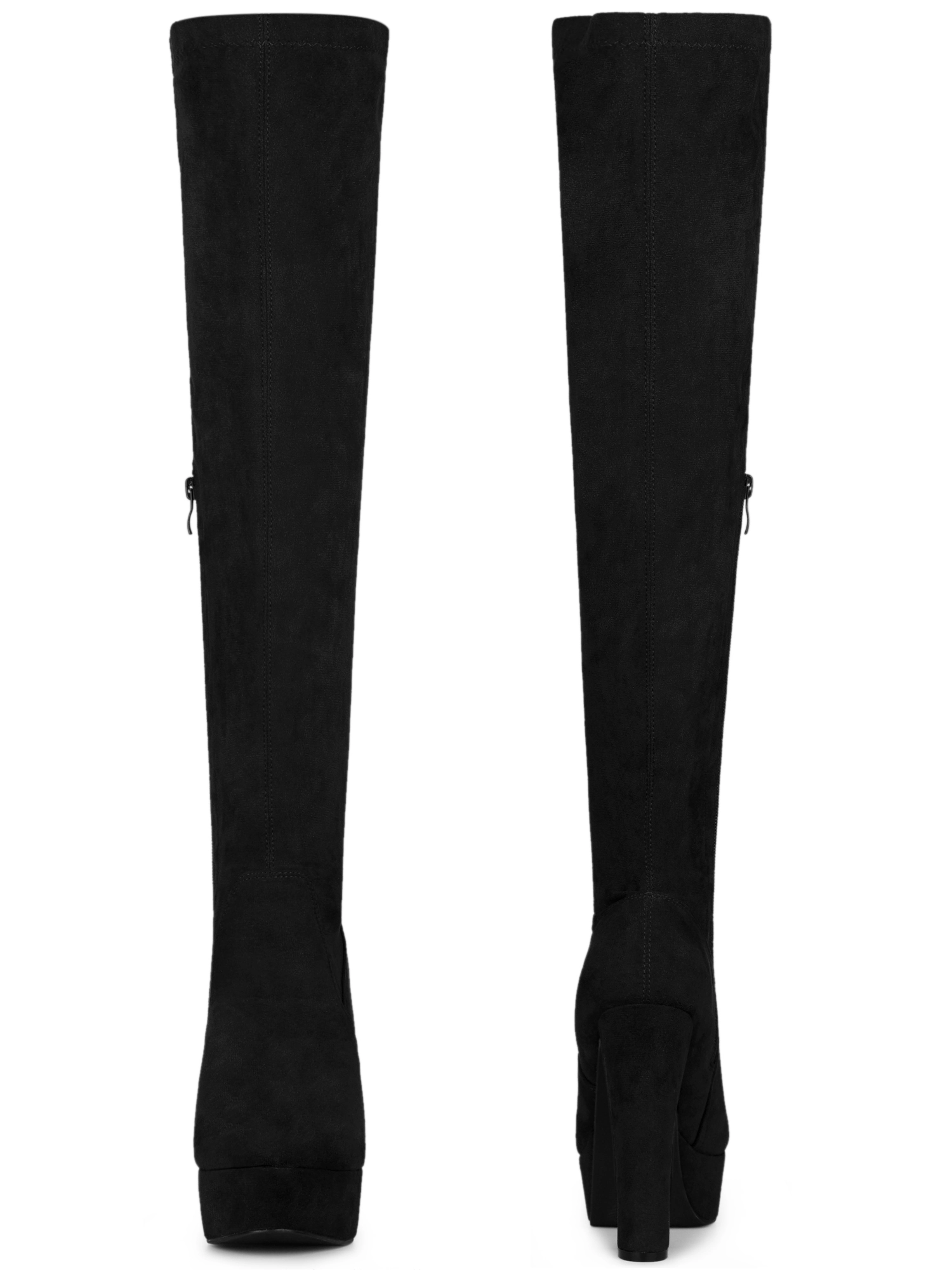 BLISSFUL STEP Women's Platform Chunky Heel Over the Knee Thigh High Boots