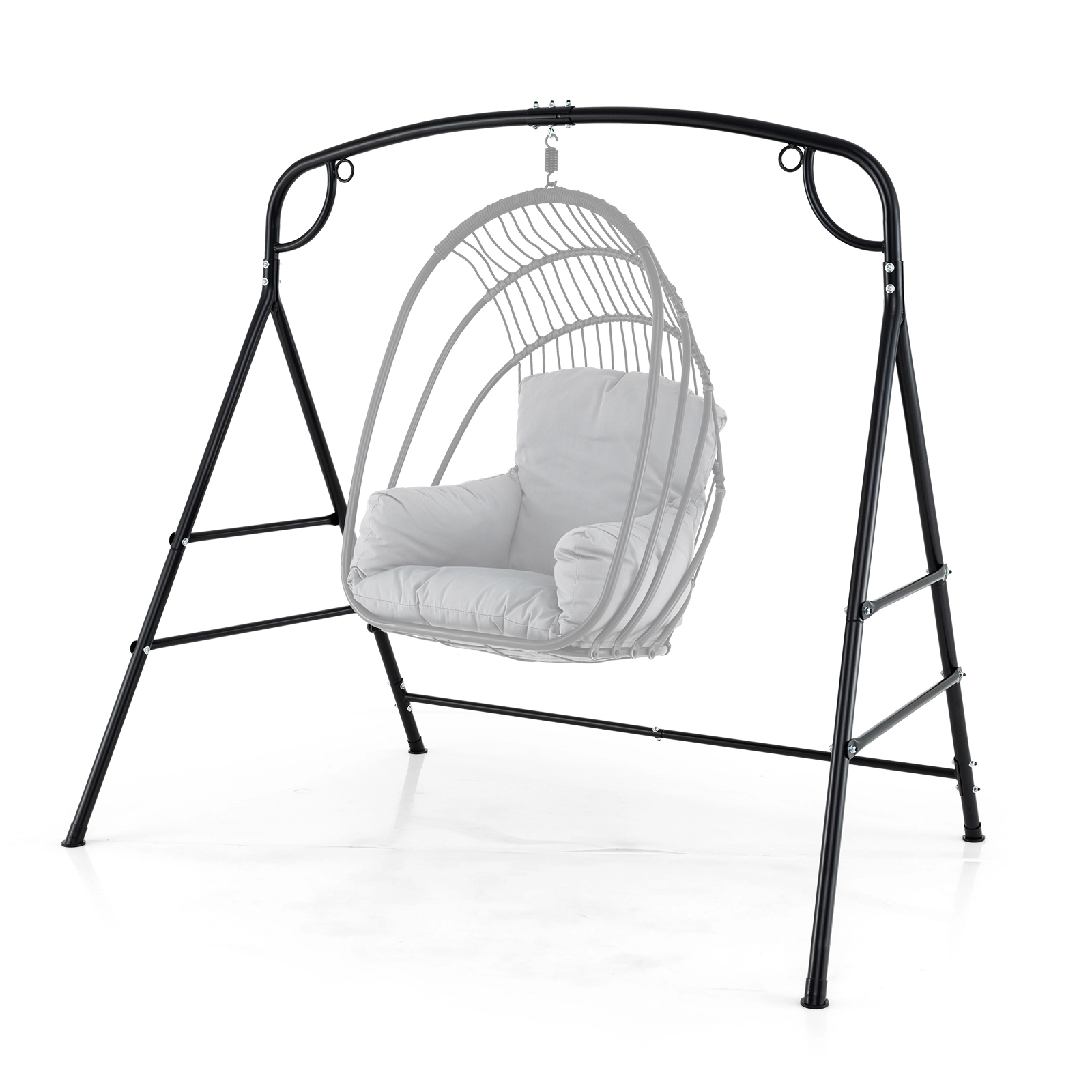 LJG Outdoor Metal Swing Stand with 4 Support Bars and 2 Hanging Ways