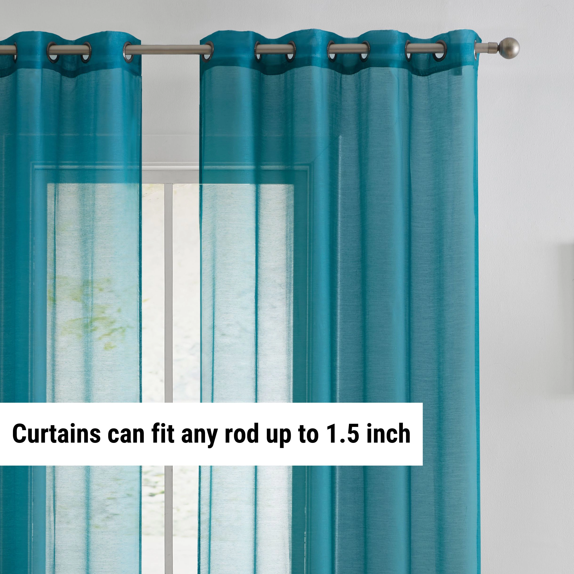 HLC.ME Sheer Voile Curtain Panels - Window Treatment Grommet Curtains 2