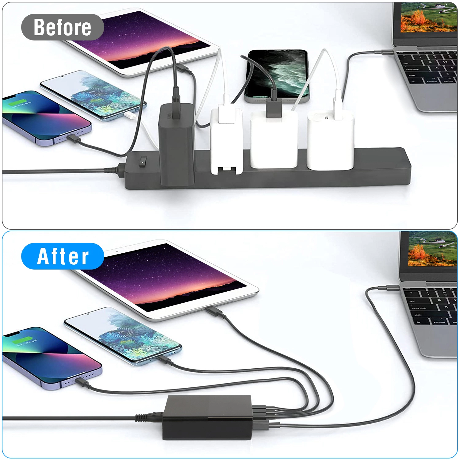 GBruno 4-Port 45W Fast Charging Station