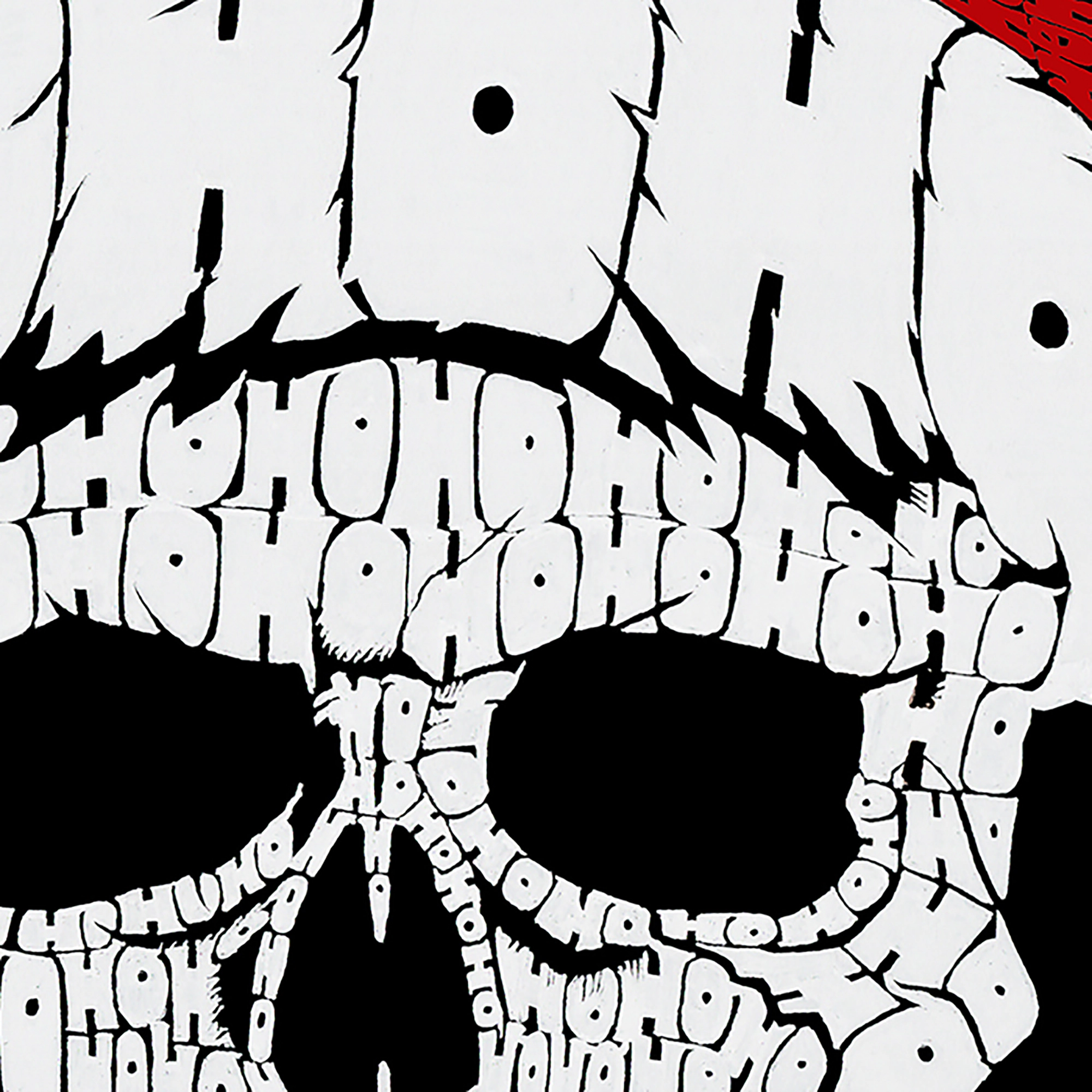 LA Pop Art Santa Skull - Men's Word Hooded Sweatshirt
