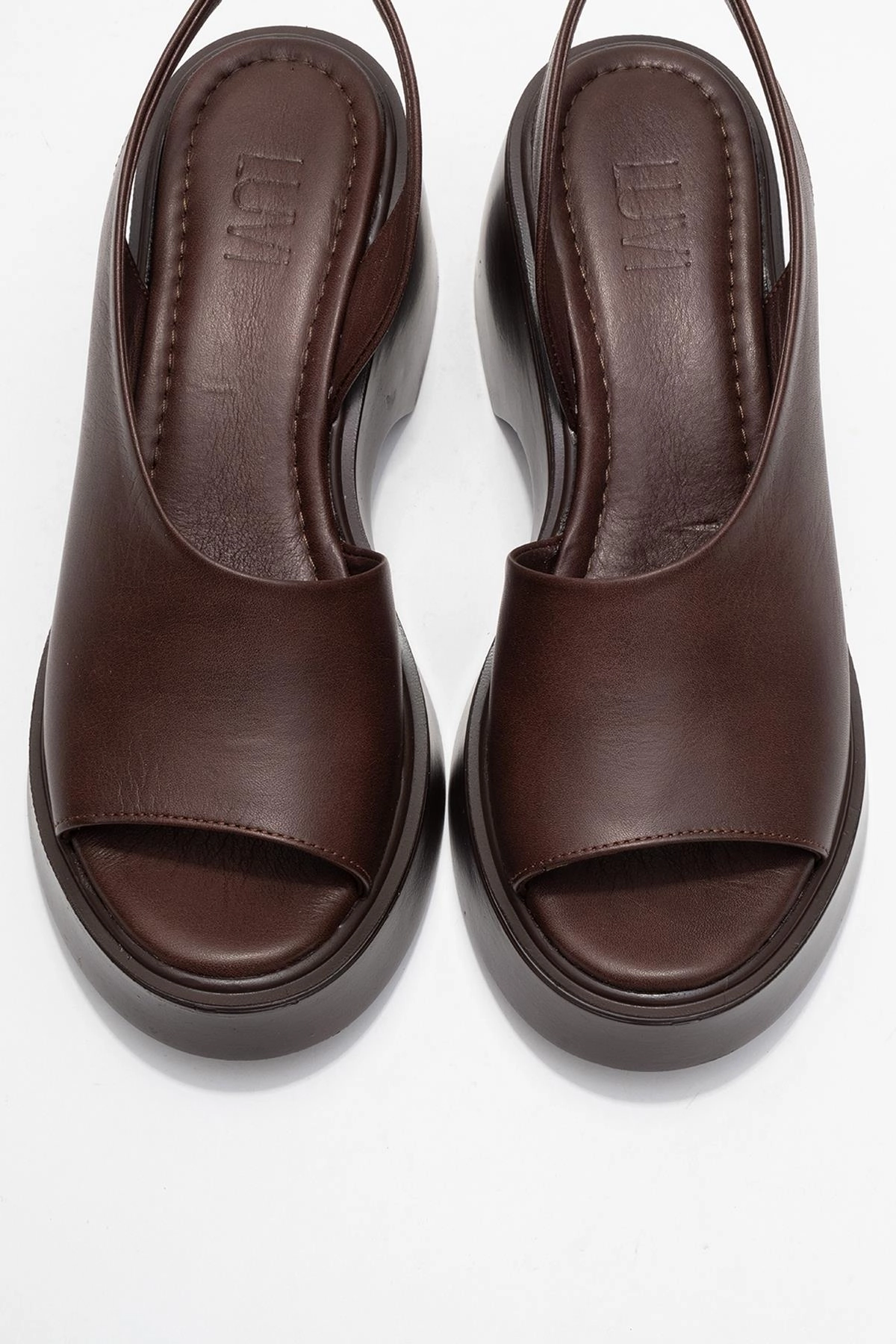 Forever & Always Womens ROY Leather Wedge Sandals