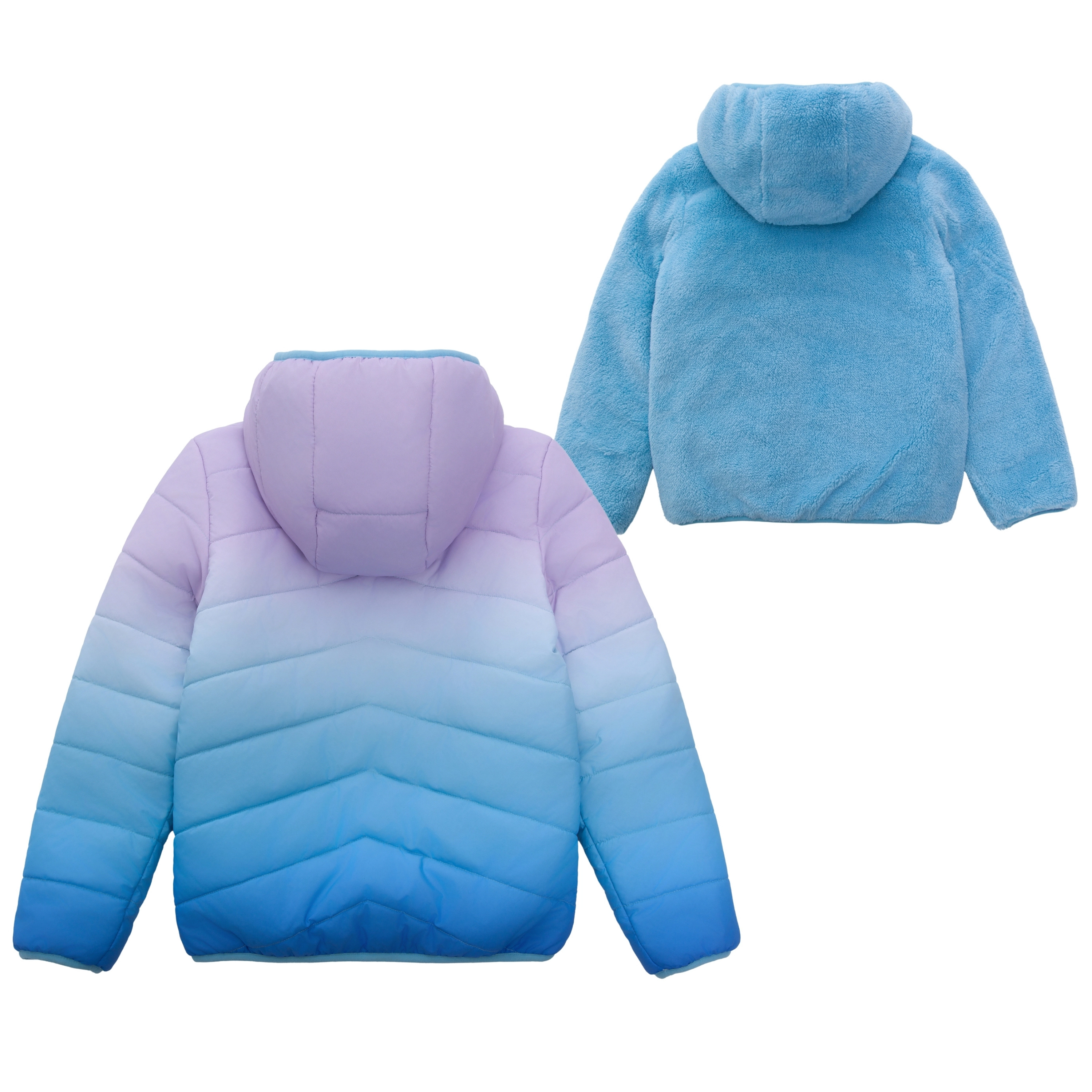 Rokka&Rolla Little & Big Kid Girls Reversible Fleece Puffer Jacket