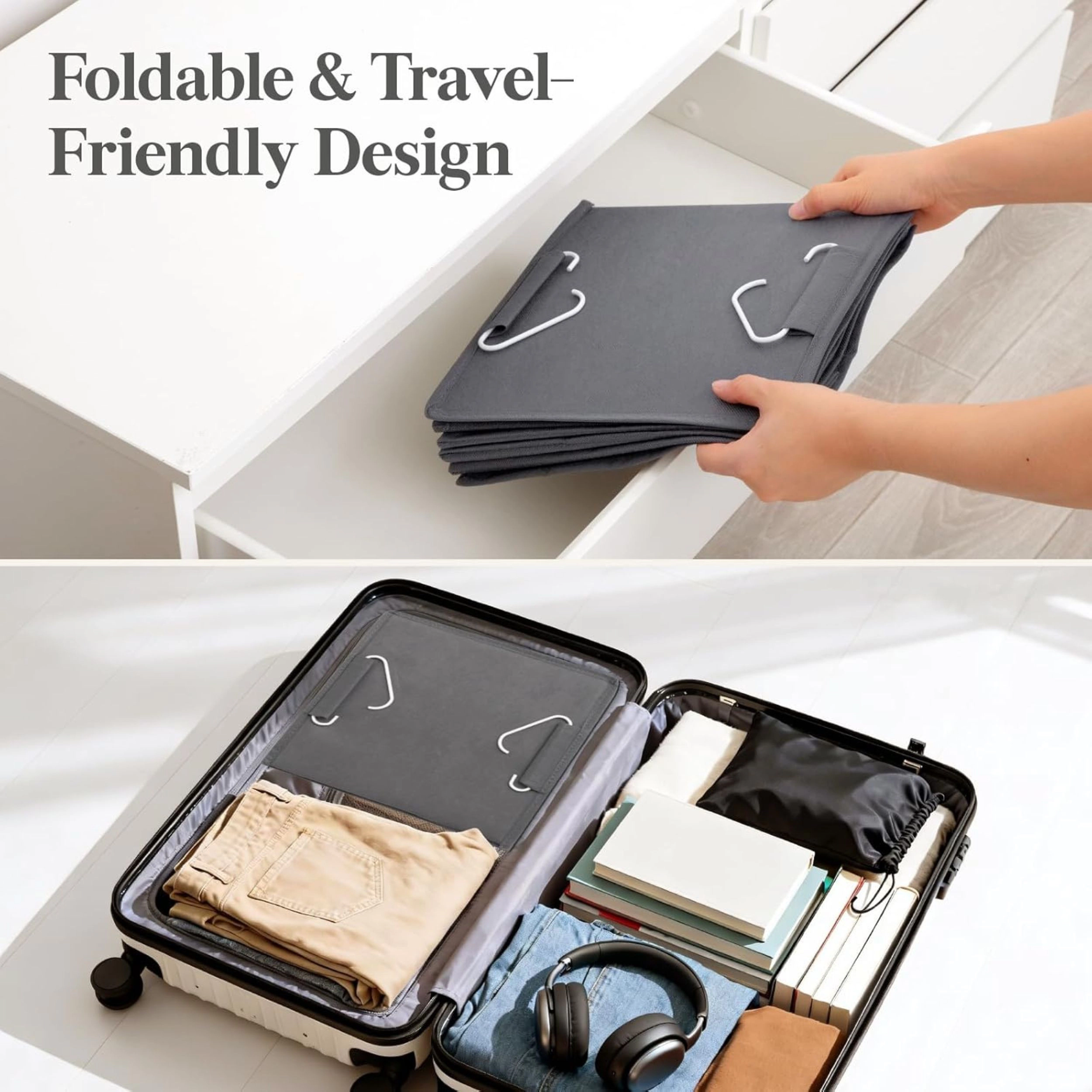 Stock Preferred 5 Tier Foldable Fabric Hanging Closet Organizer with Hooks