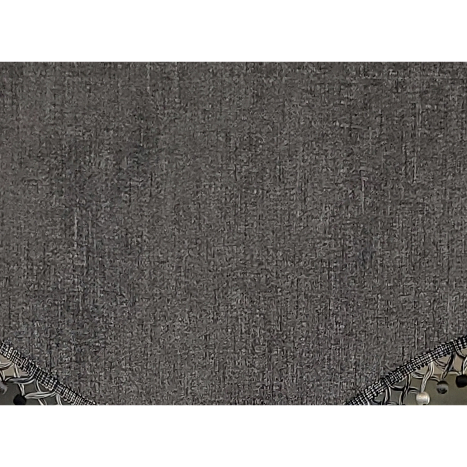 RLF Home 3" Rod Pocket High Quality Fabric Jasper Cornice Valance with Tassel Trim for Windows 50" x 17" Charcoal