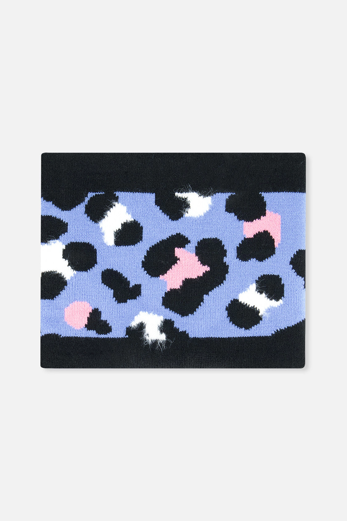 Deux par Deux Girls Leopard Print Jacquard Winter Knit Neckwarmer - Years