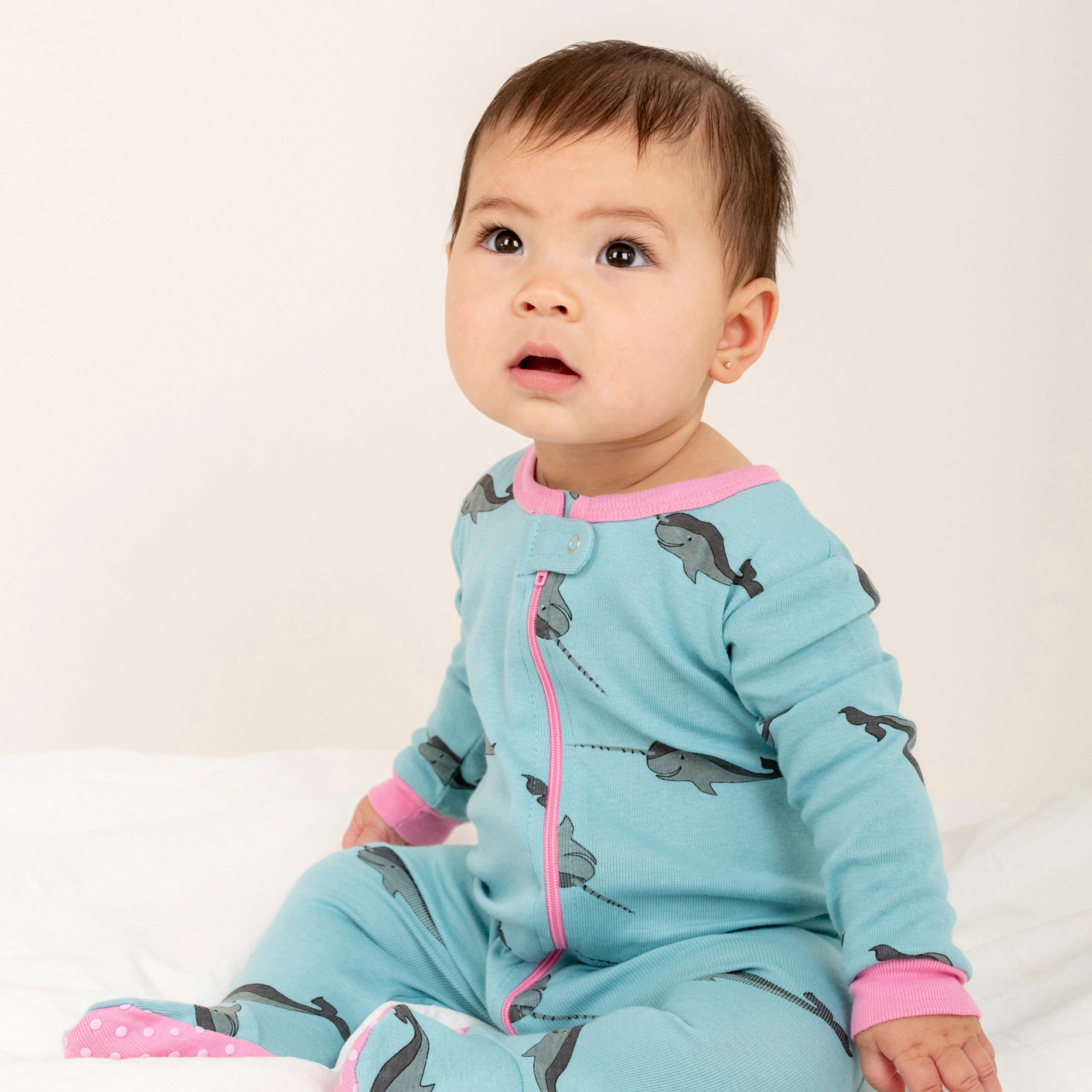 Leveret Baby/Toddler Sea Animals Cotton Footed Pajamas