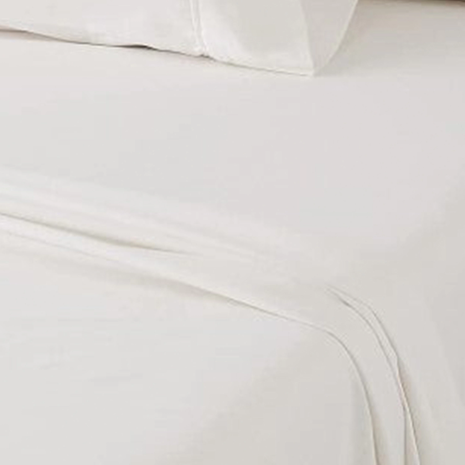 RT Designers Collection 300 TC 100% Organic Cotton Lightweight 3 Piece Solid Sheet Set Twin Ivory