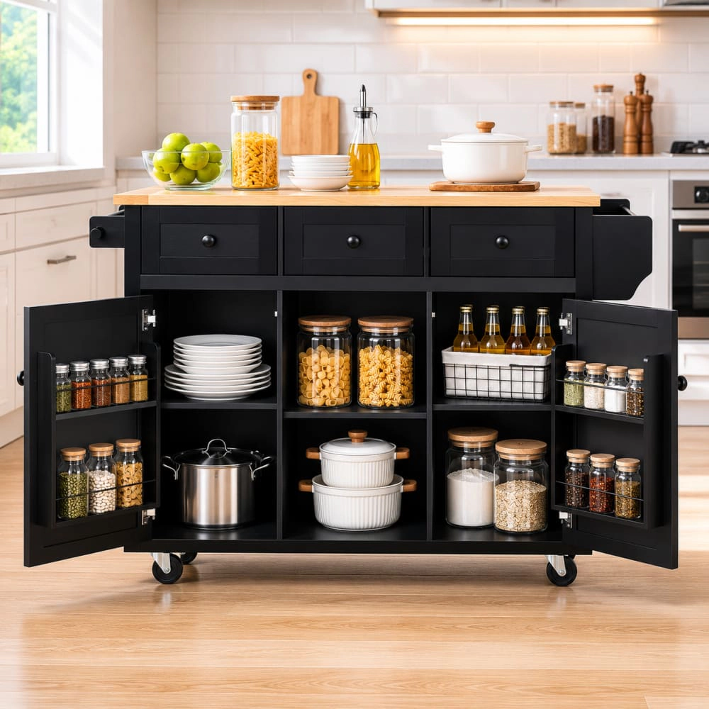 ELEMENT ACE Rolling Kitchen Island Cart With Storage