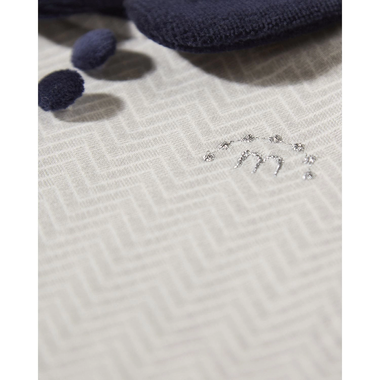 MeMoi Baby Chevron-Print Cotton-Rich Footie with Plush Velour Trim