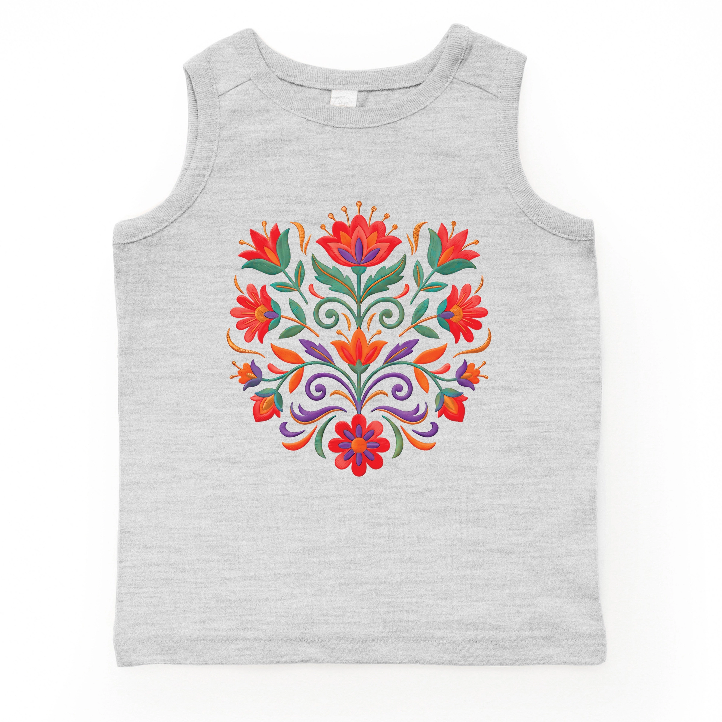 The Juniper Shop - Toddler Graphic Tank Swirly Florals Faux Texture